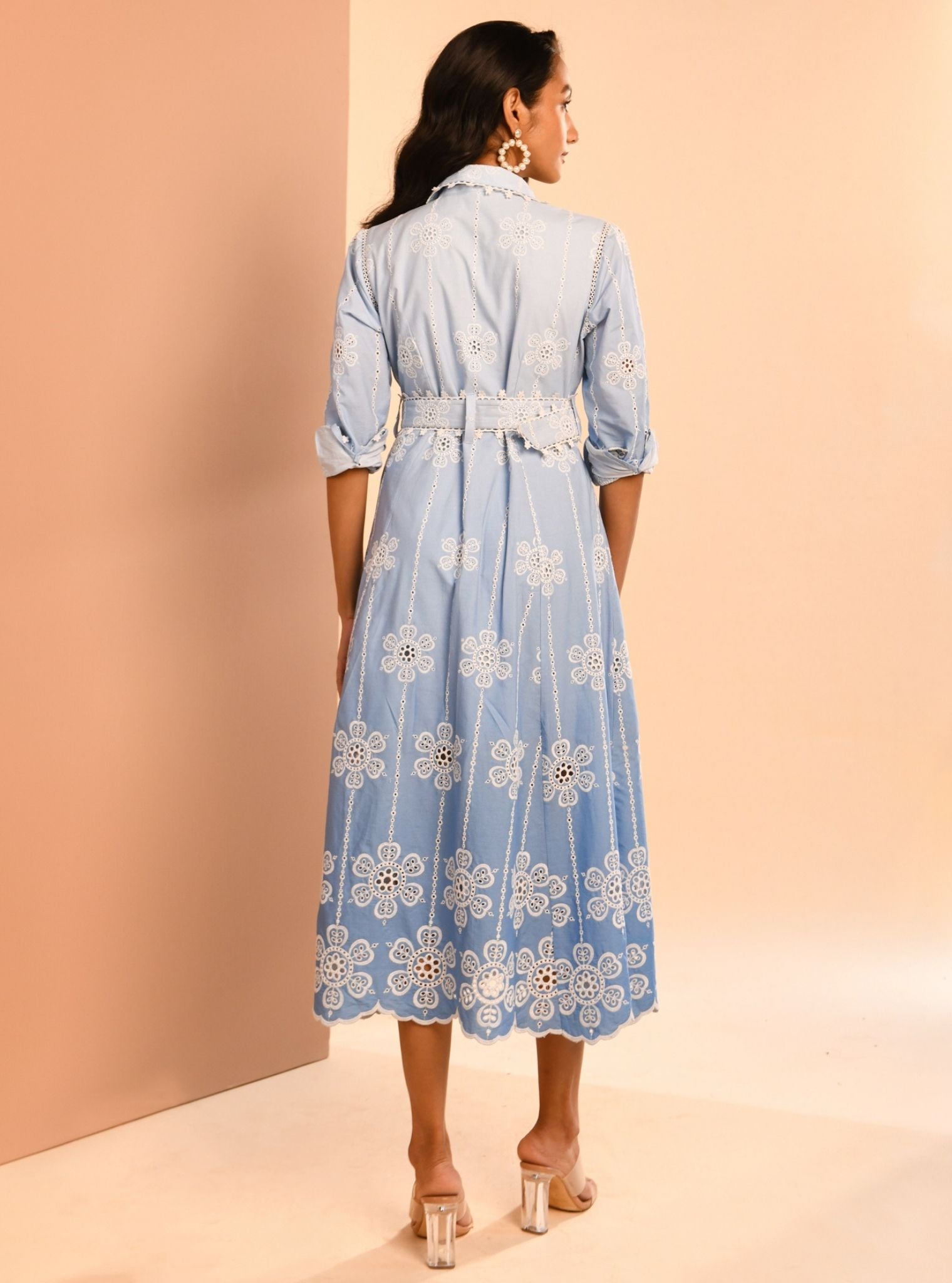 Meg Ombre Cotton Blue Dress