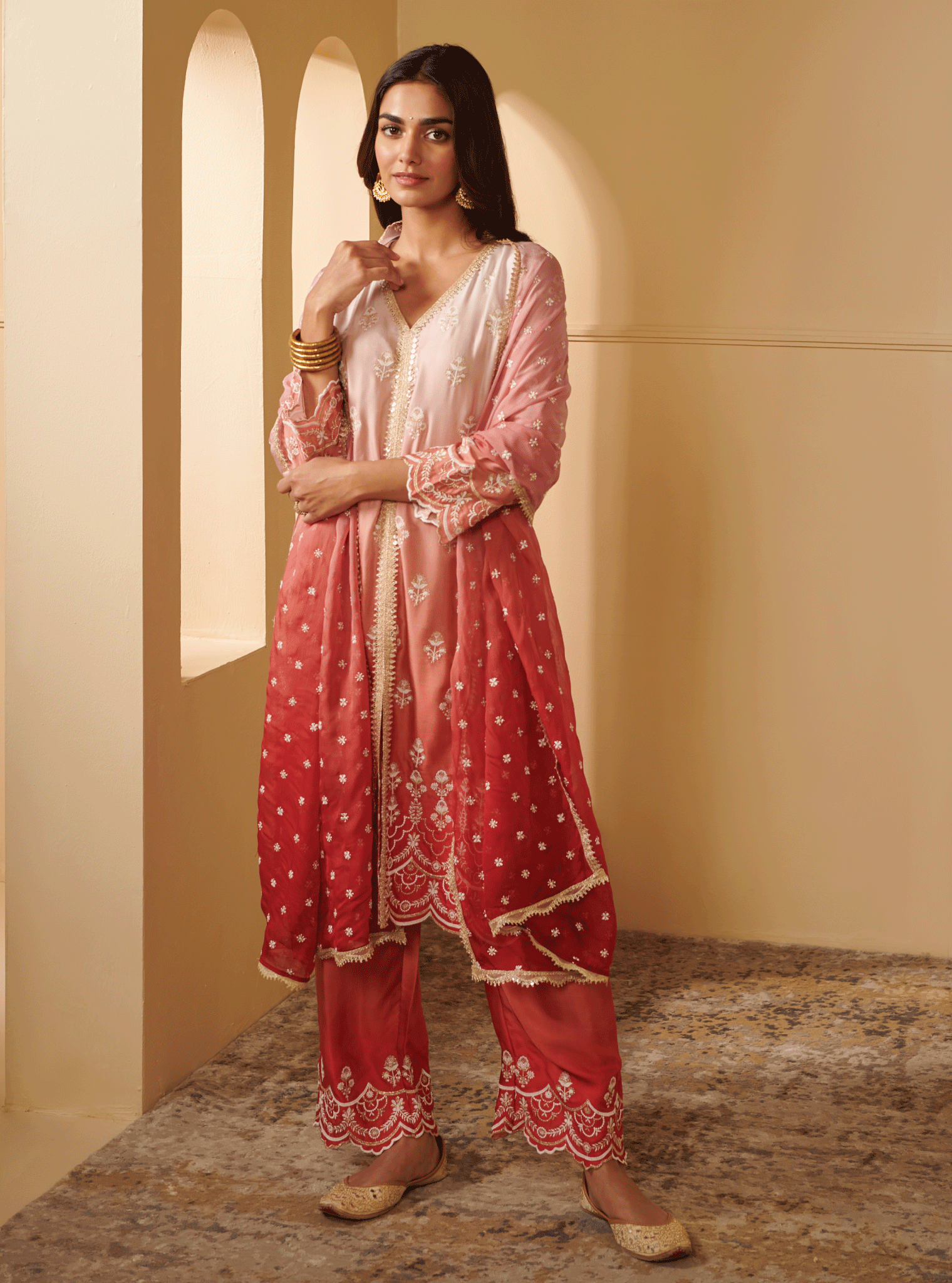 Mulmul Supima Cotton Enya Pink Dupatta