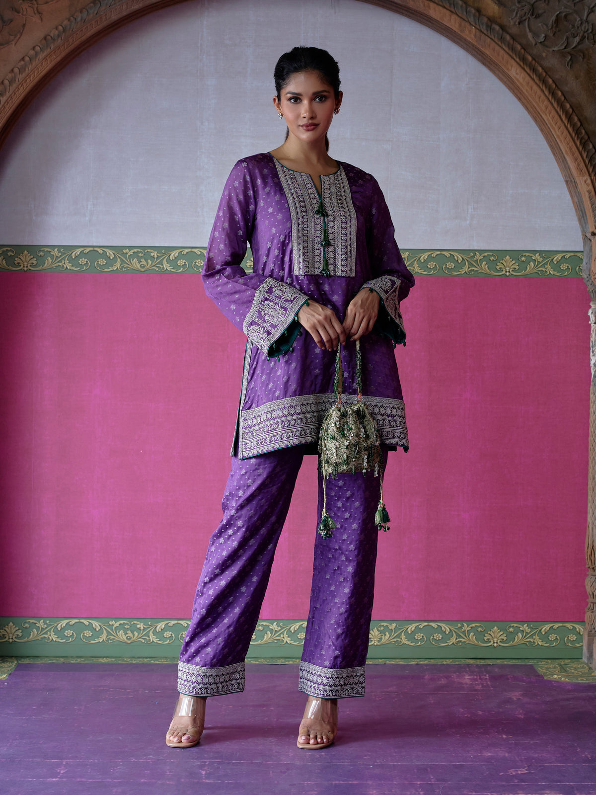 Elara Banarasi Purple Co-ord Set