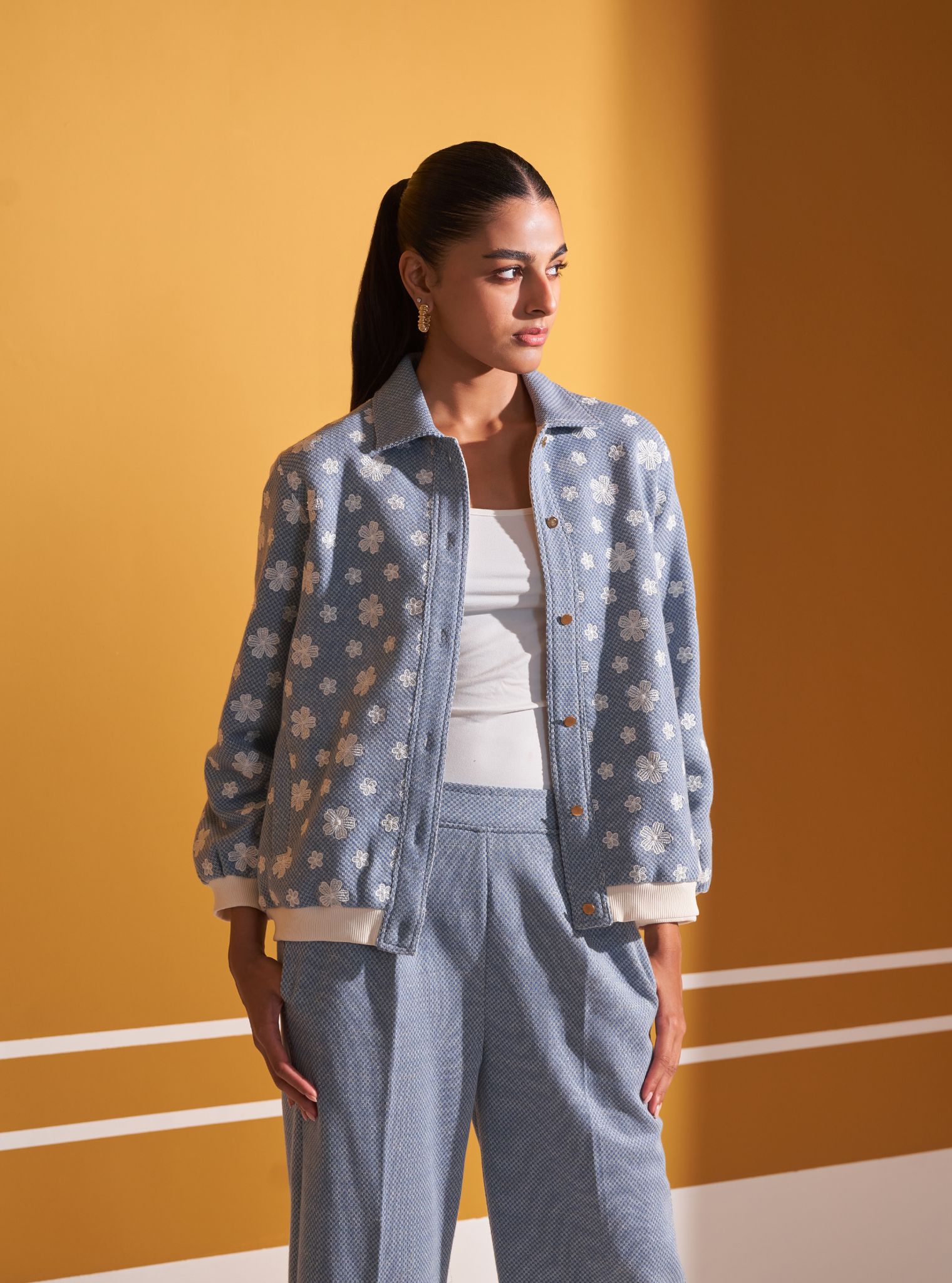 Edith Lurex Knit Blue Jacket