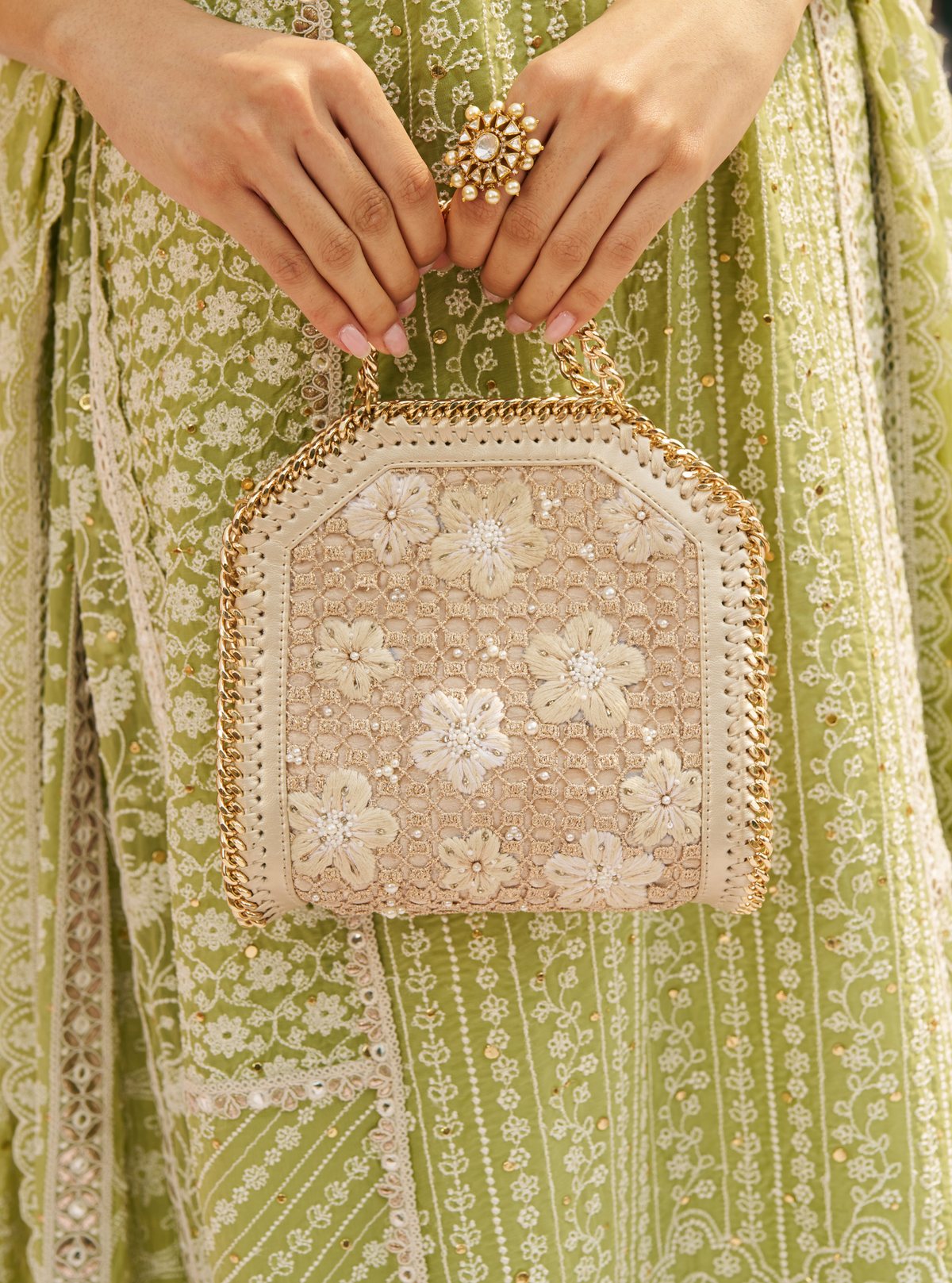Sabrina Light Gold Handbag