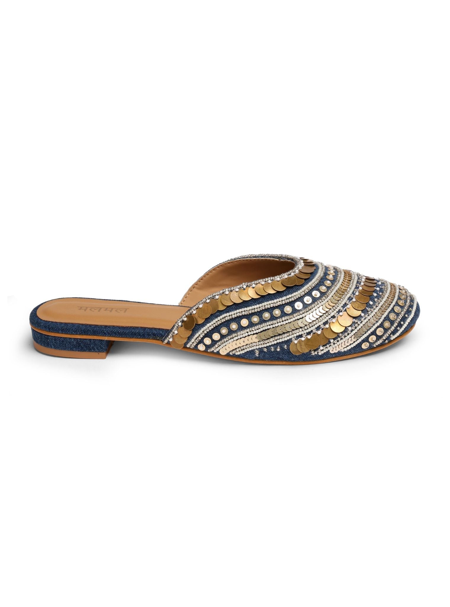 Indigo Denim Mule Sandal