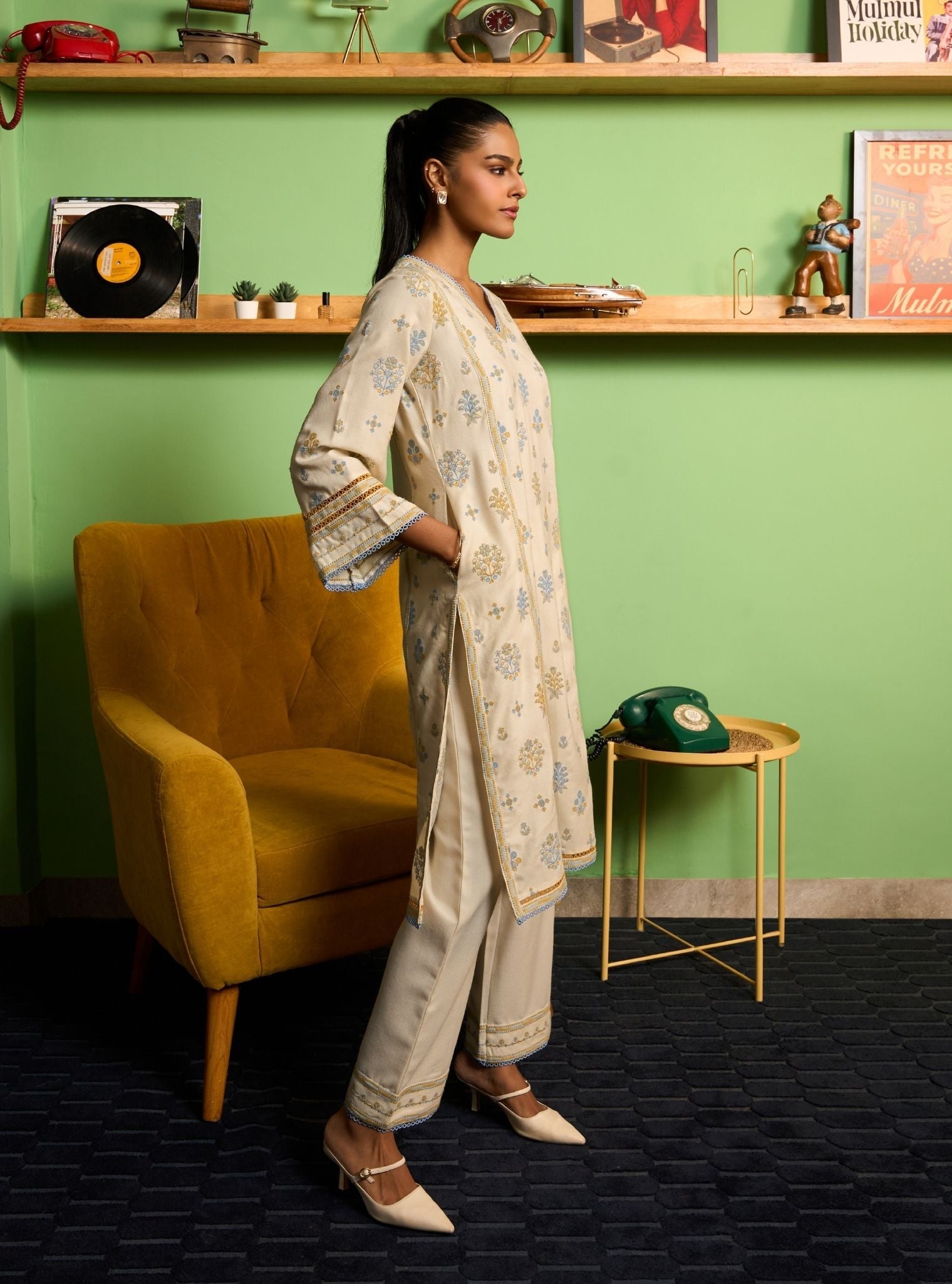 Heidi Wool Off White Kurta Set