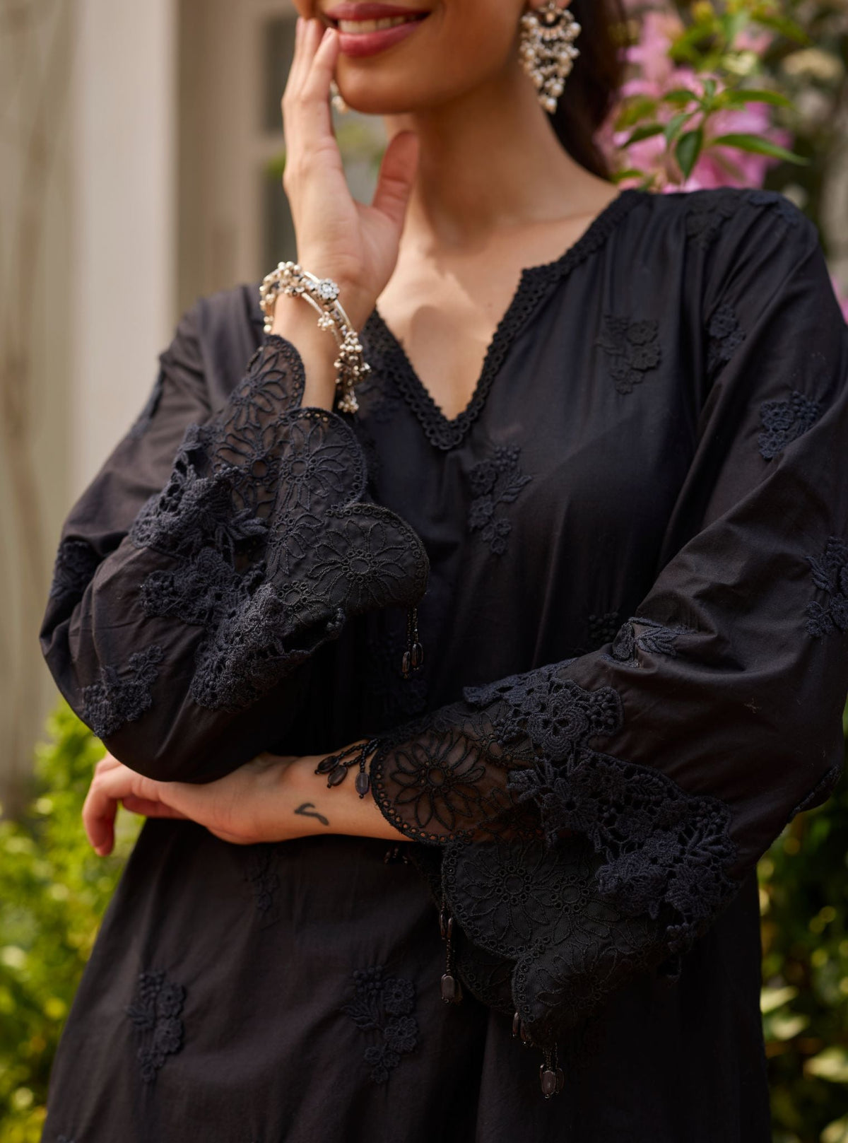 Vae Supima Cotton Black Kurta Set