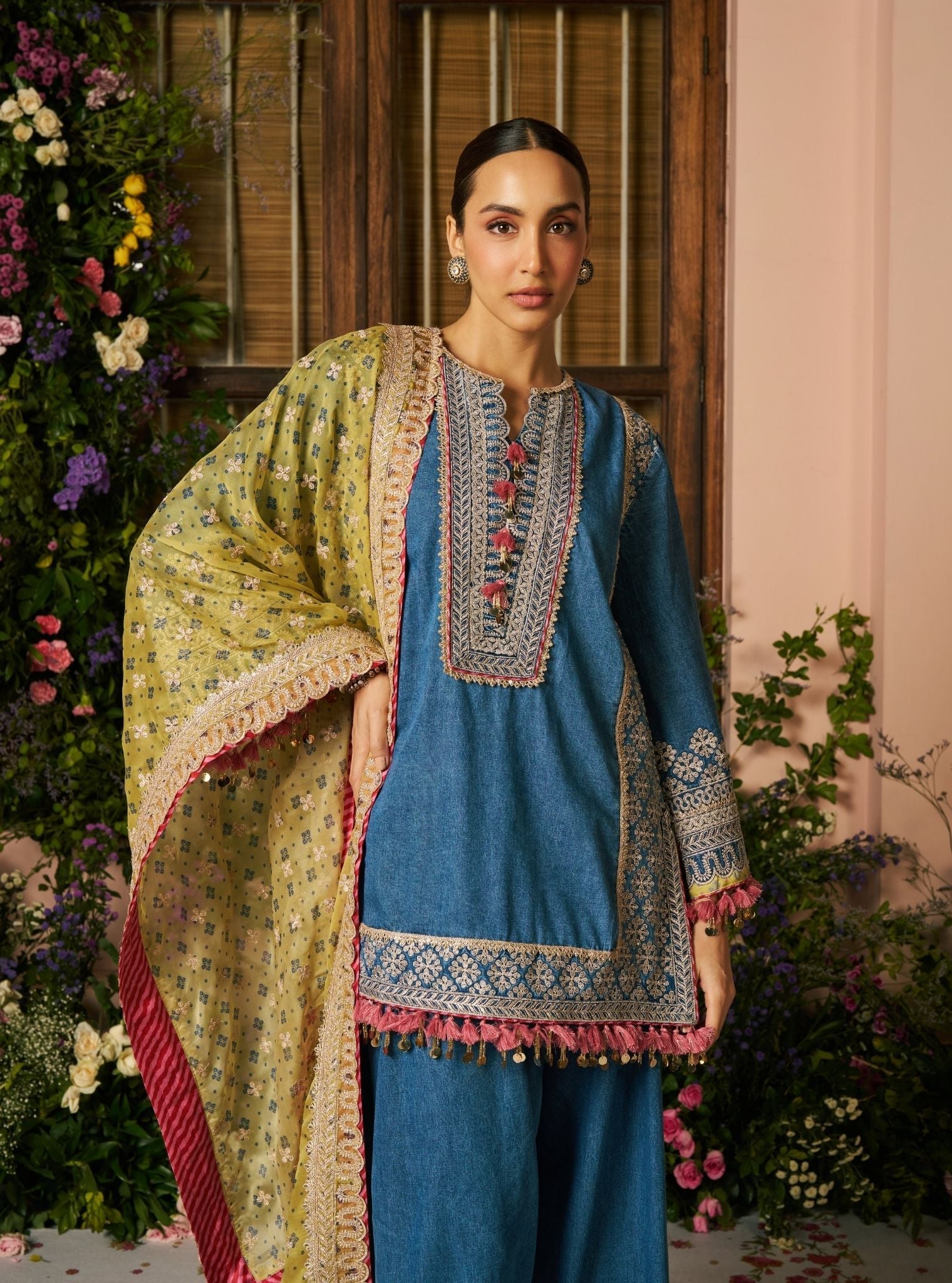 Sakhi Denim Kurta With Farshi Salwar