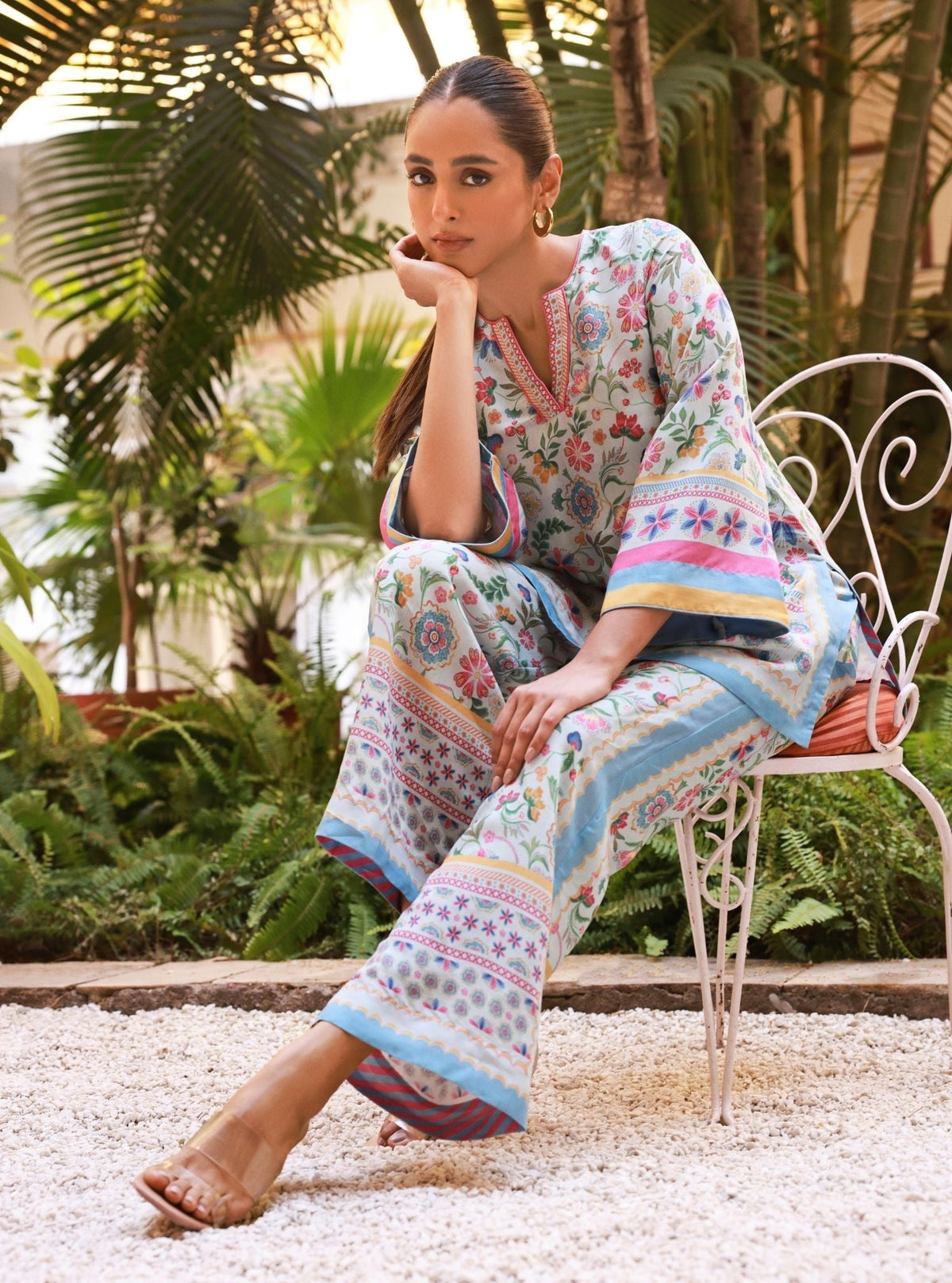 Saurmi Lawn Blue Co-ord Set