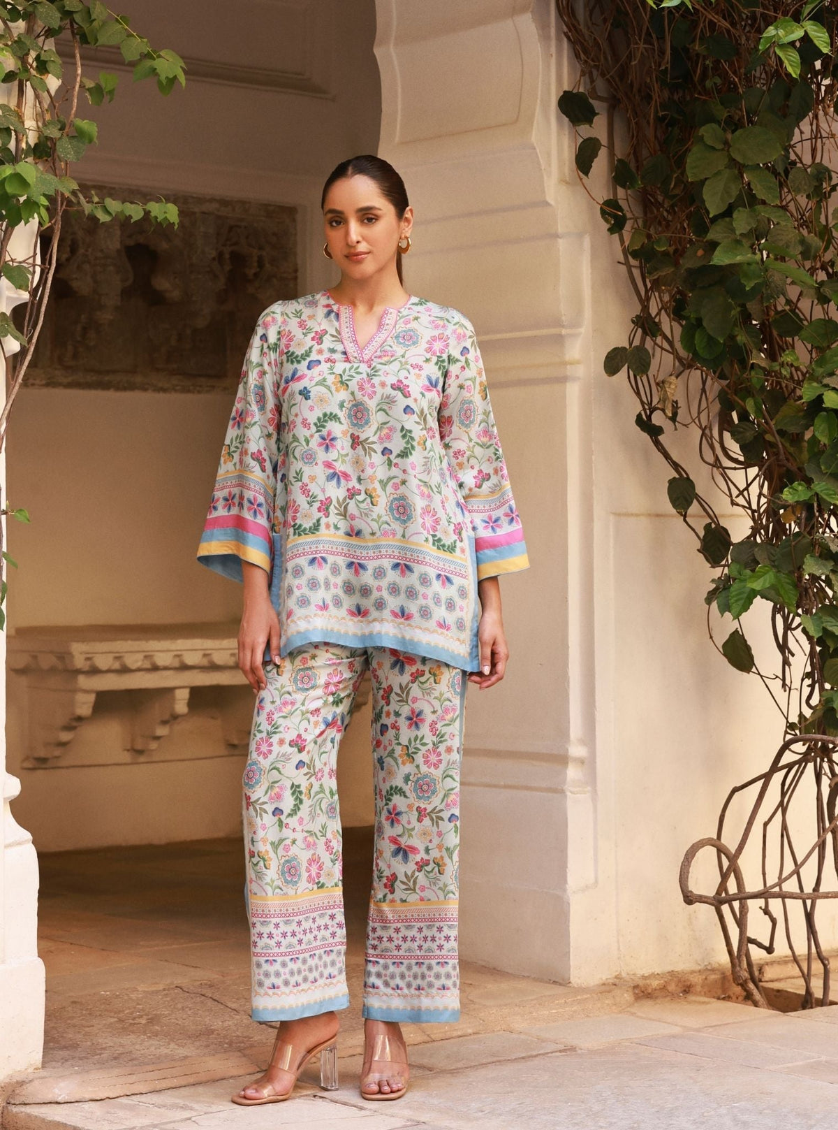 Saurmi Lawn Blue Co-ord Set