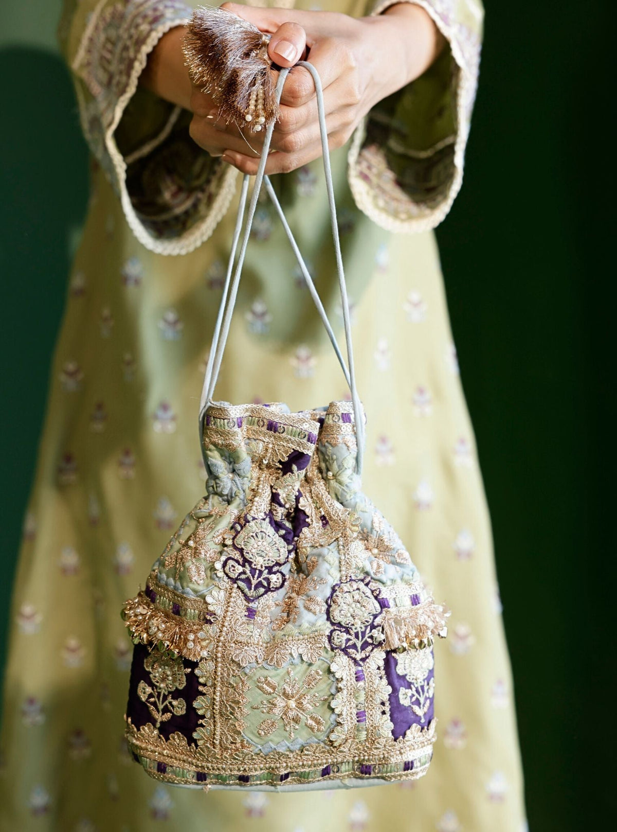 Mulmul Vedika Patchwork Potli