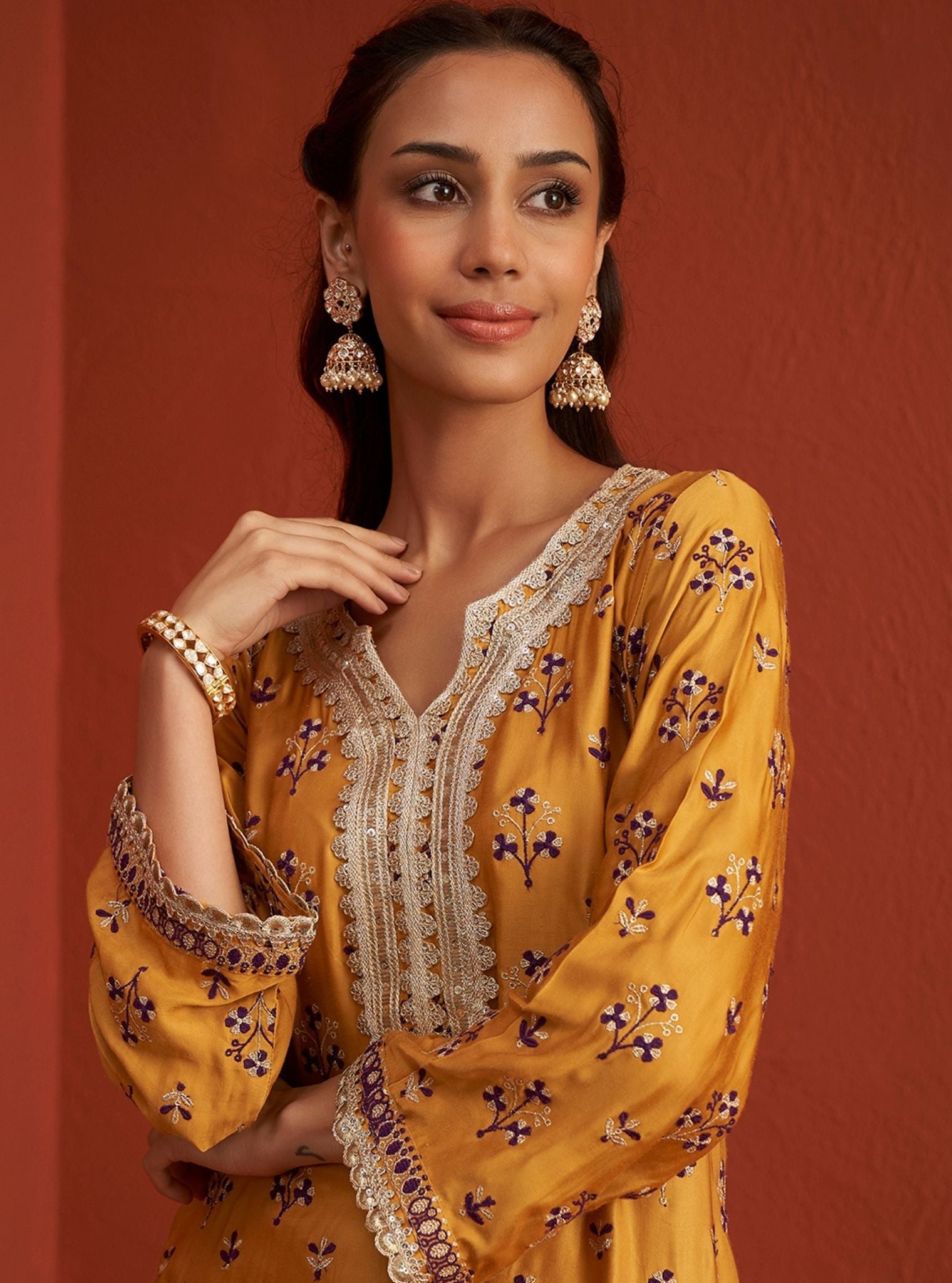 Mulmul Organza Mahiya Mustard Dupatta