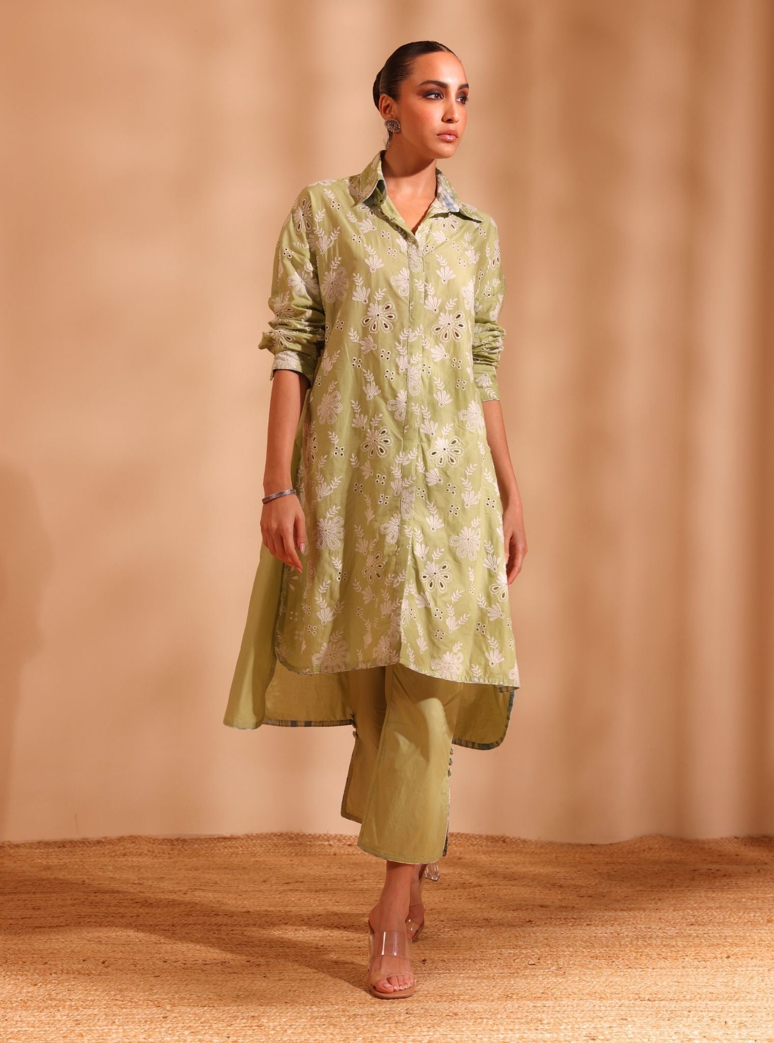 Niva Supima Cotton Green Long Co-ord Set