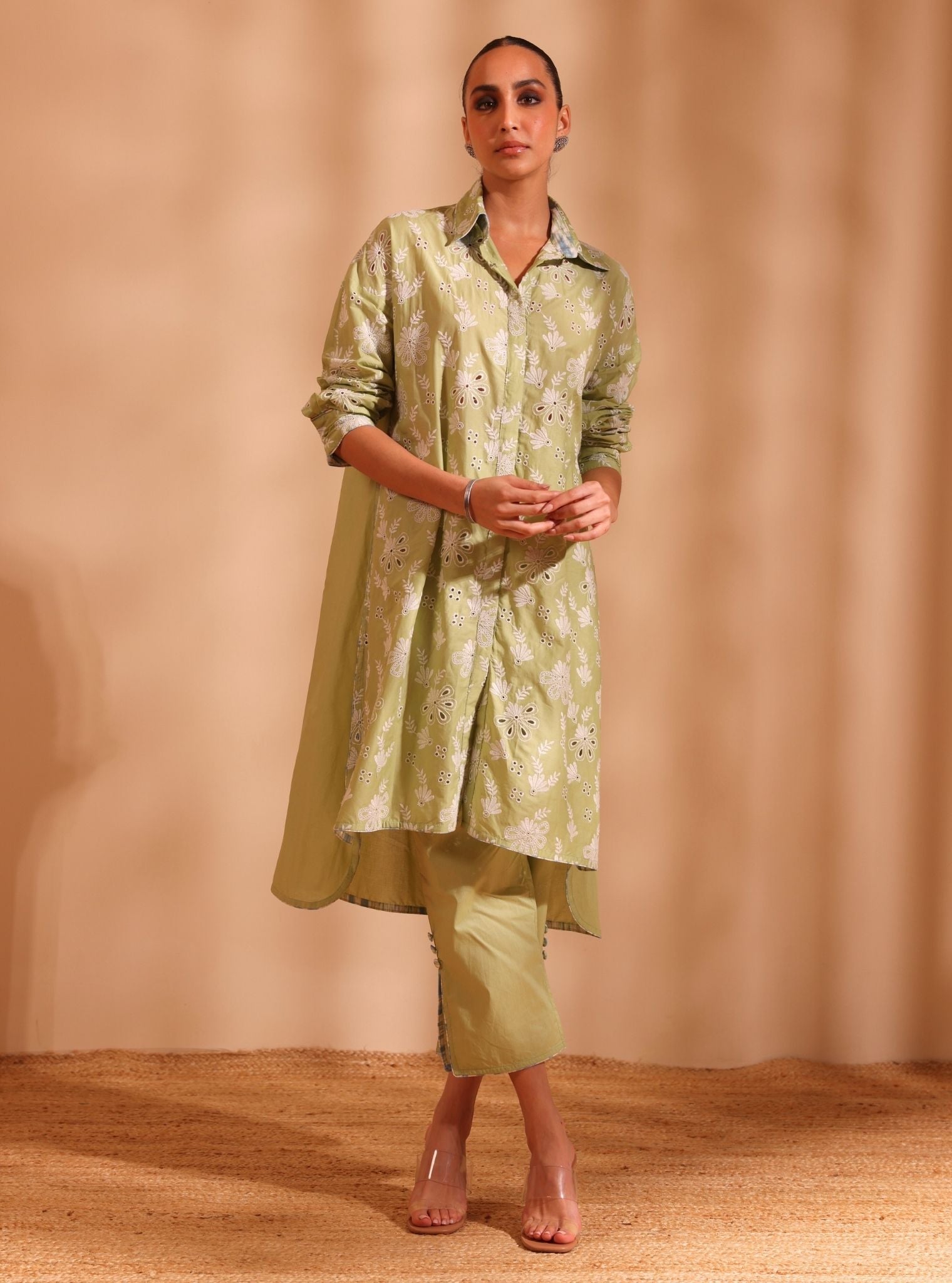 Niva Supima Cotton Green Long Co-ord Set
