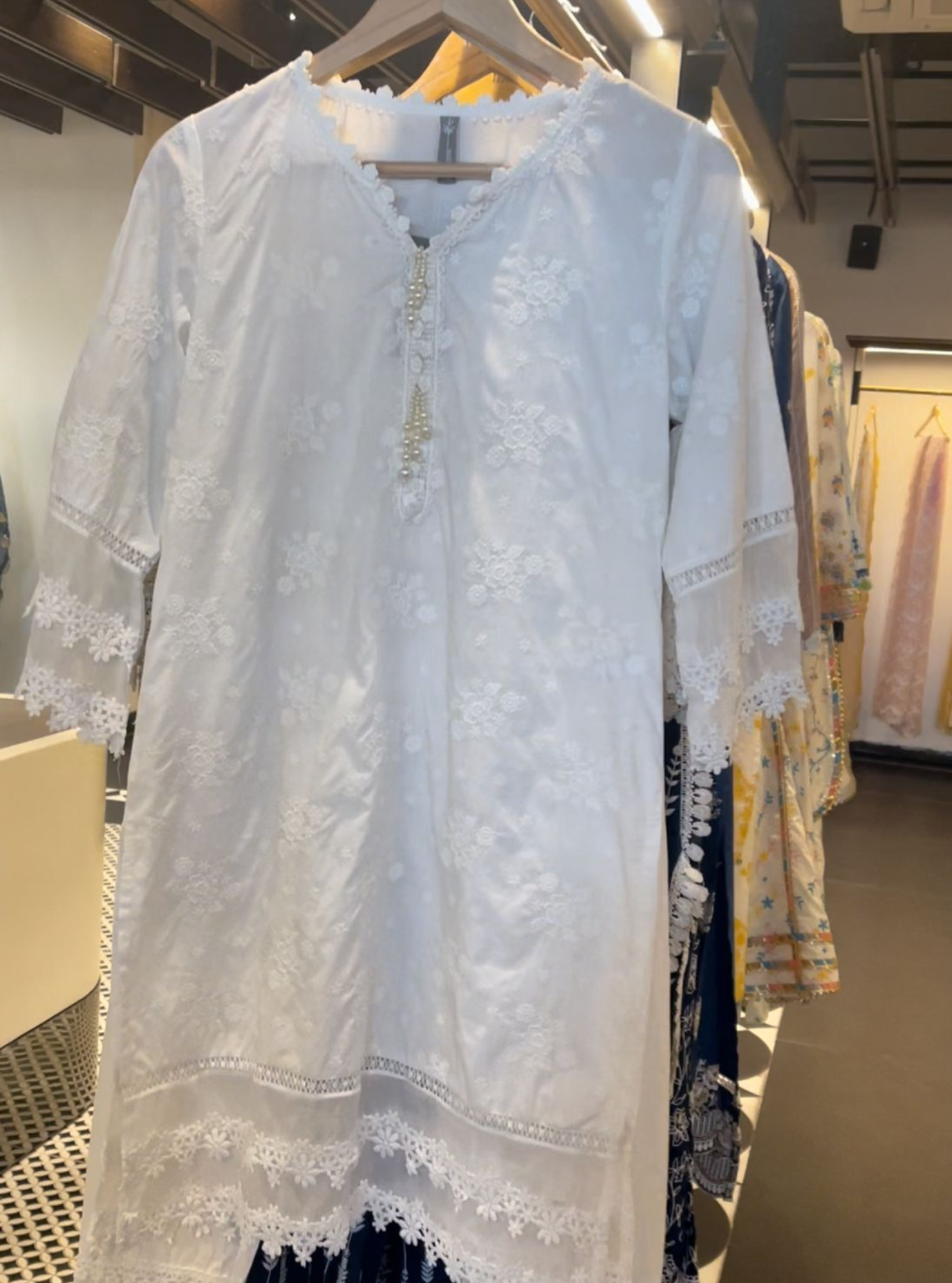 Mulmul Supima Cotton Emmie White kurta