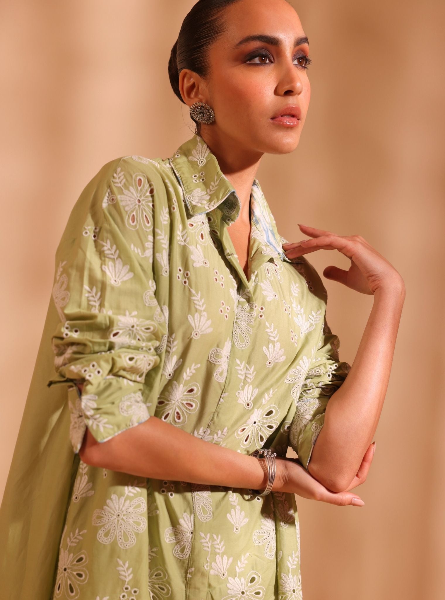 Niva Supima Cotton Green Long Co-ord Set