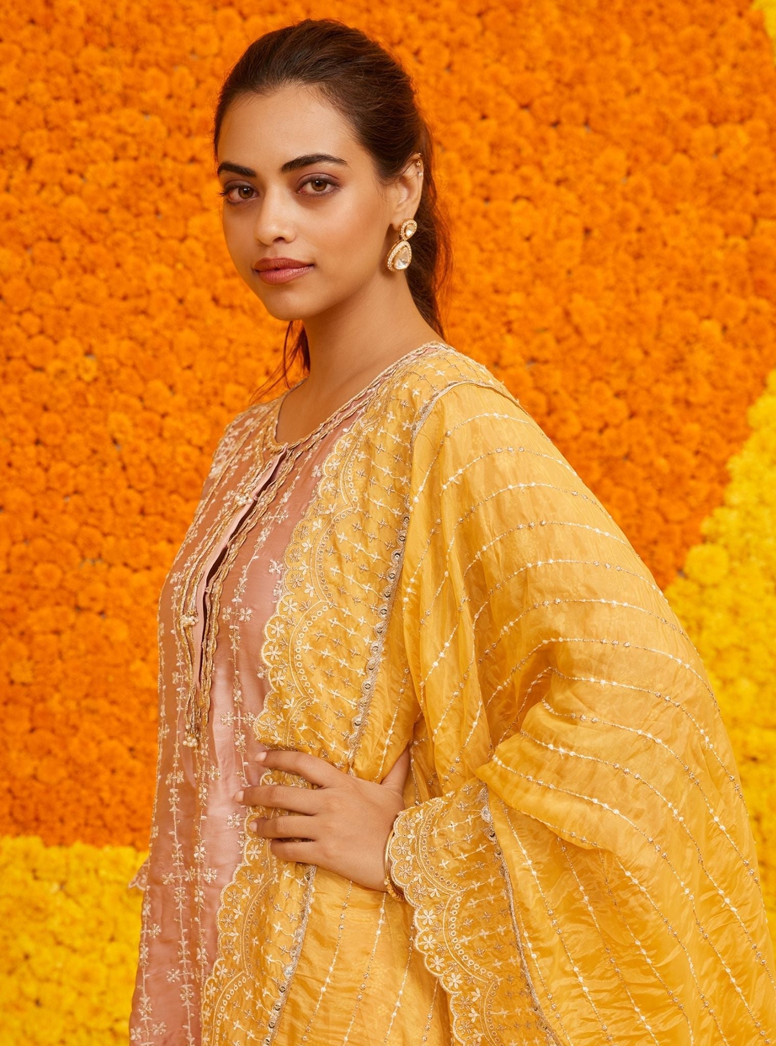 Saathiya Organza Satin Pink Kurta