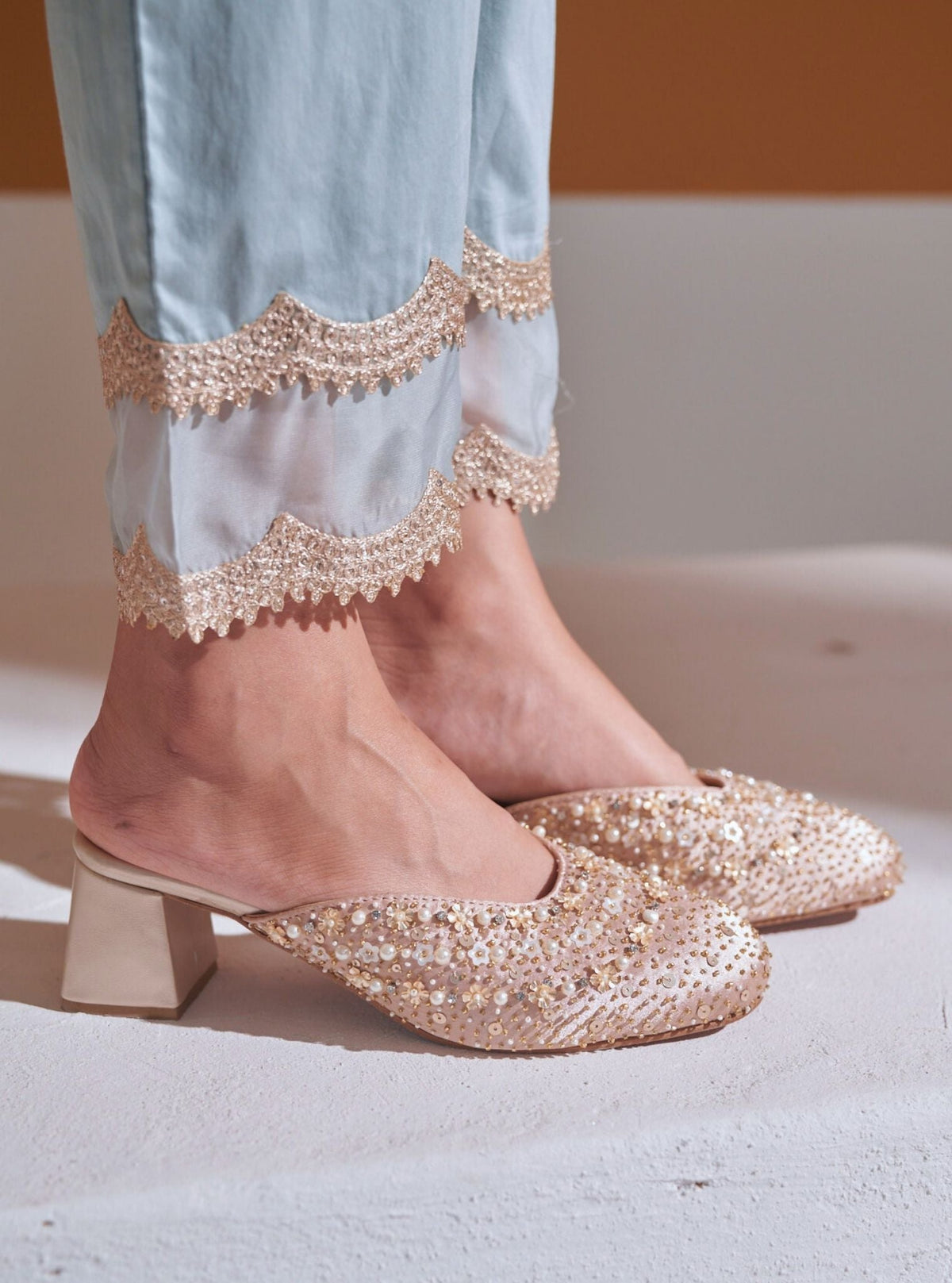 Samara Rose Gold Vegan Mule Heel
