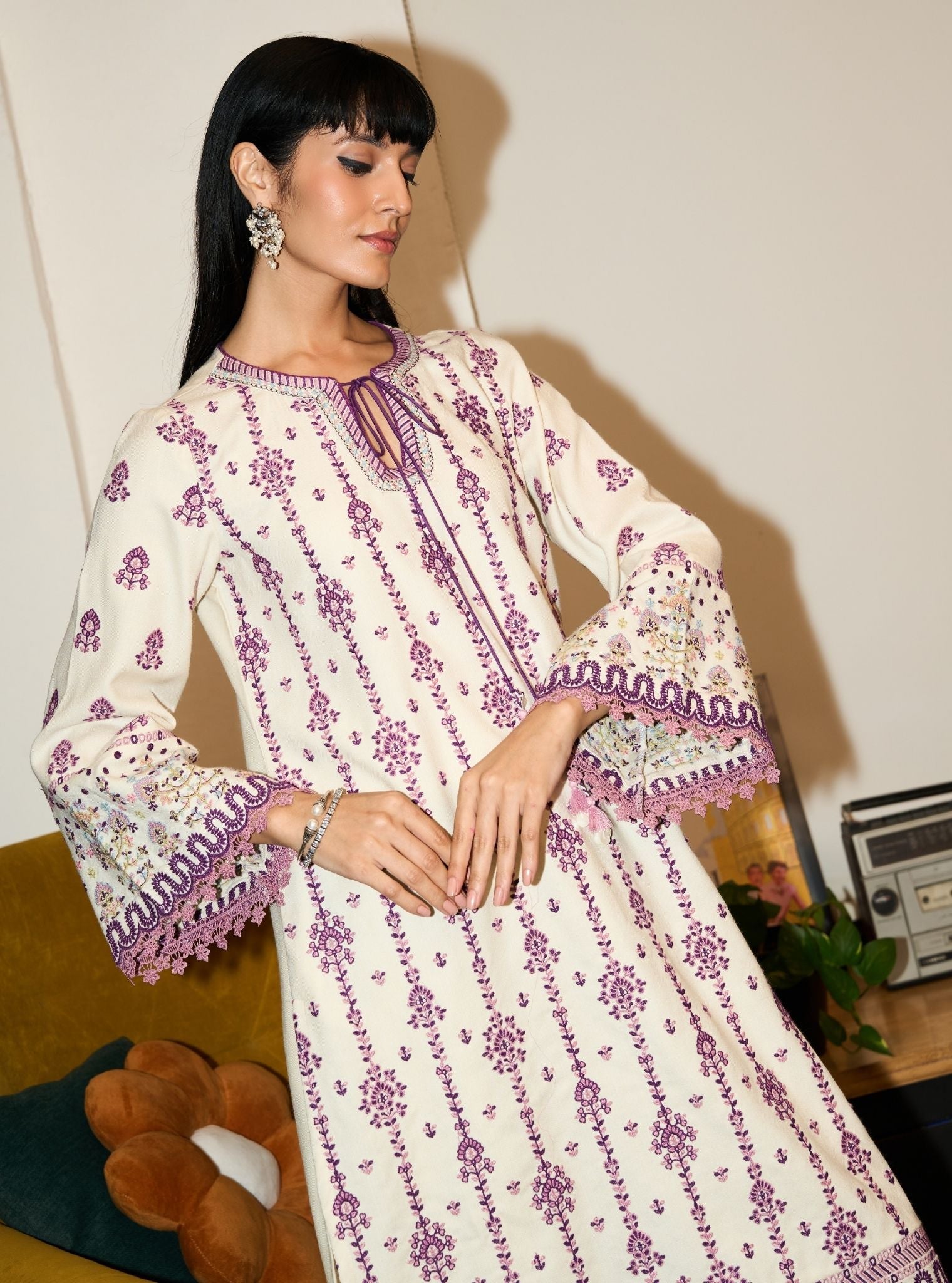 Celia Wool Off White Kurta Set