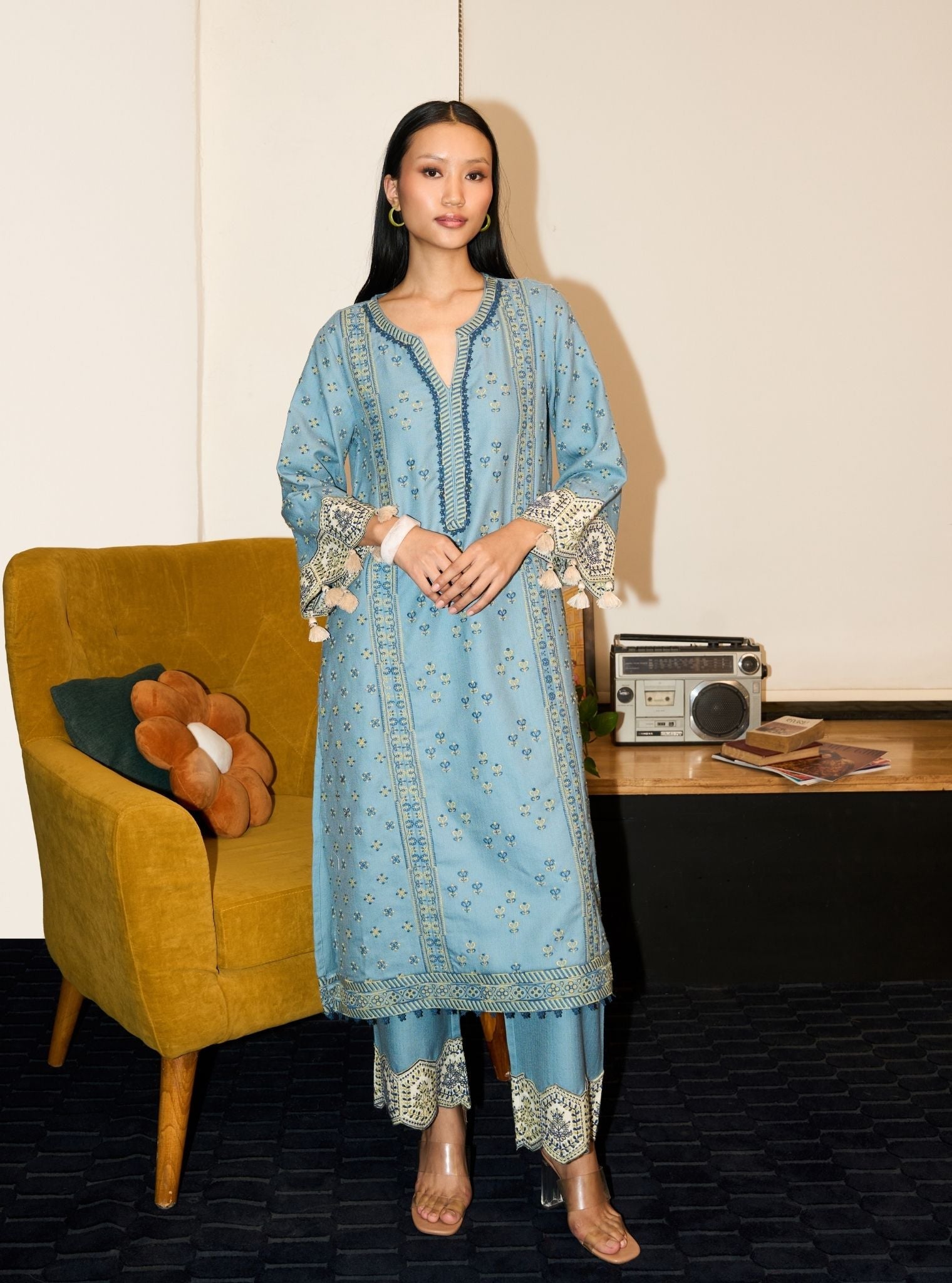 Tessa Wool Light Blue Kurta Set