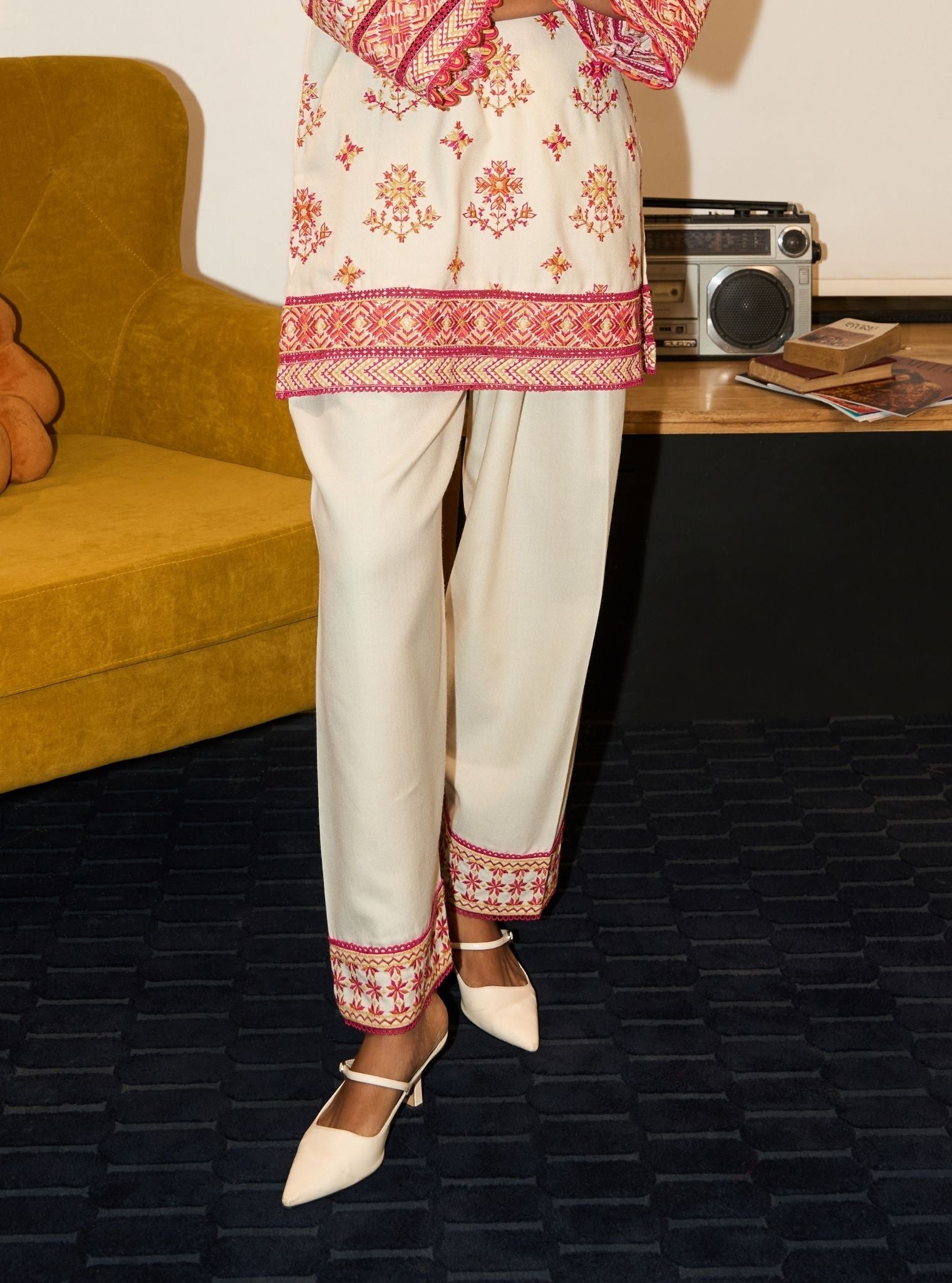 Colette Wool Off White Kurta Set