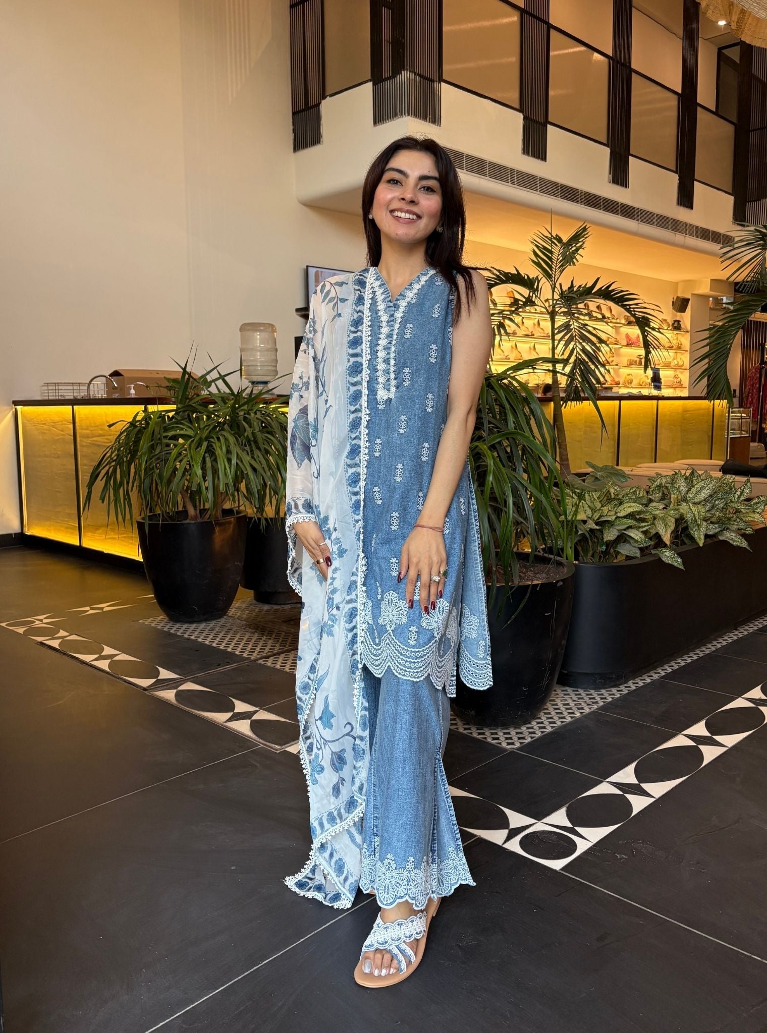 Dante Denim Blue Kurta Set