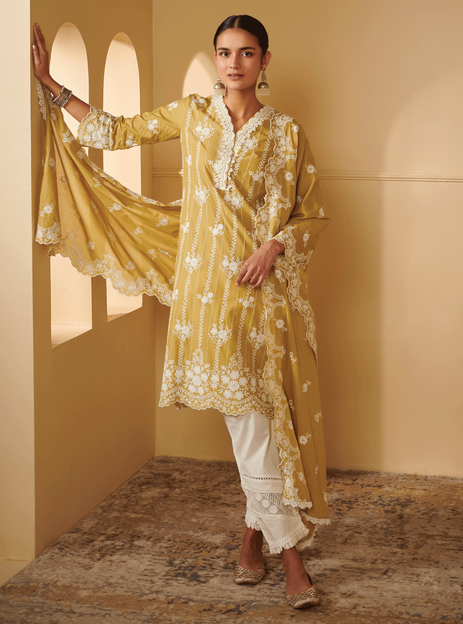 Mulmul Supima Cotton Sirsi Green Dupatta