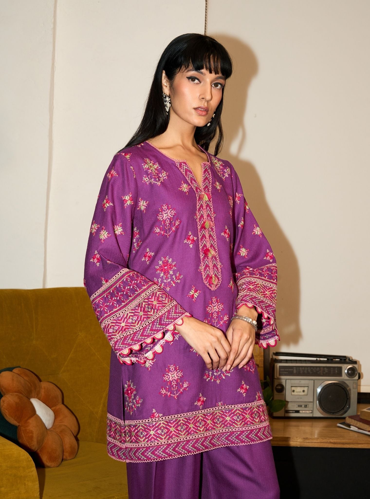 Colette Wool Purple Kurta Set