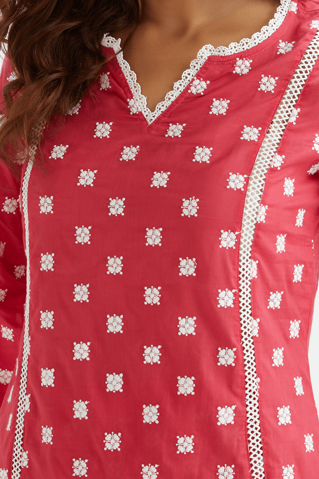 Finch Red Kurta