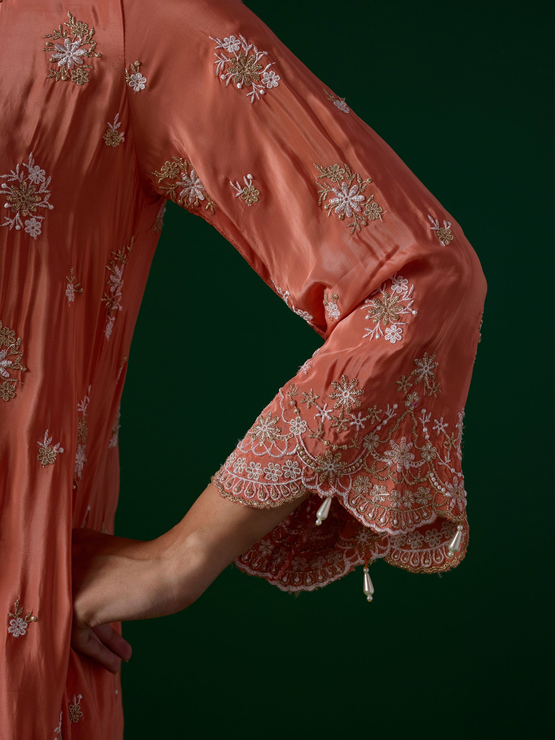 Kangna Crepe Terracotta Kurta Set
