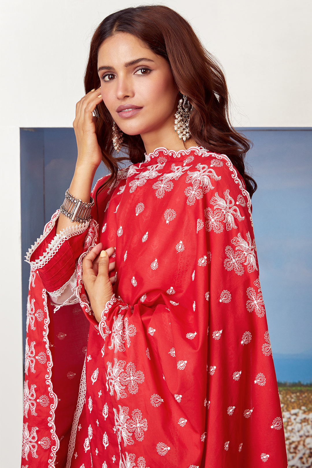 Lovesong Supima Cotton Red Kurta Set