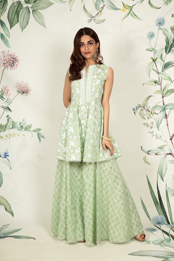 Magnolia Kurta and Embroidered Sharara