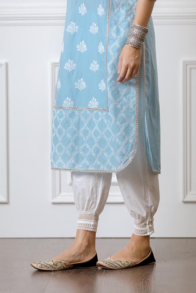 Rosewood Supima Cotton White Kurta Set