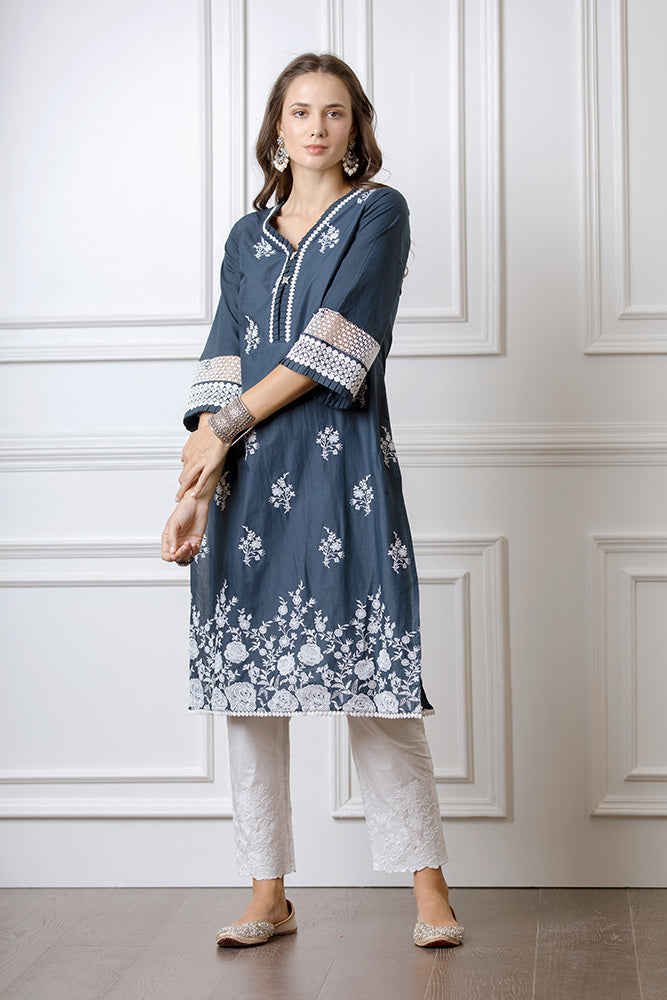 Amber Navy Kurta Set