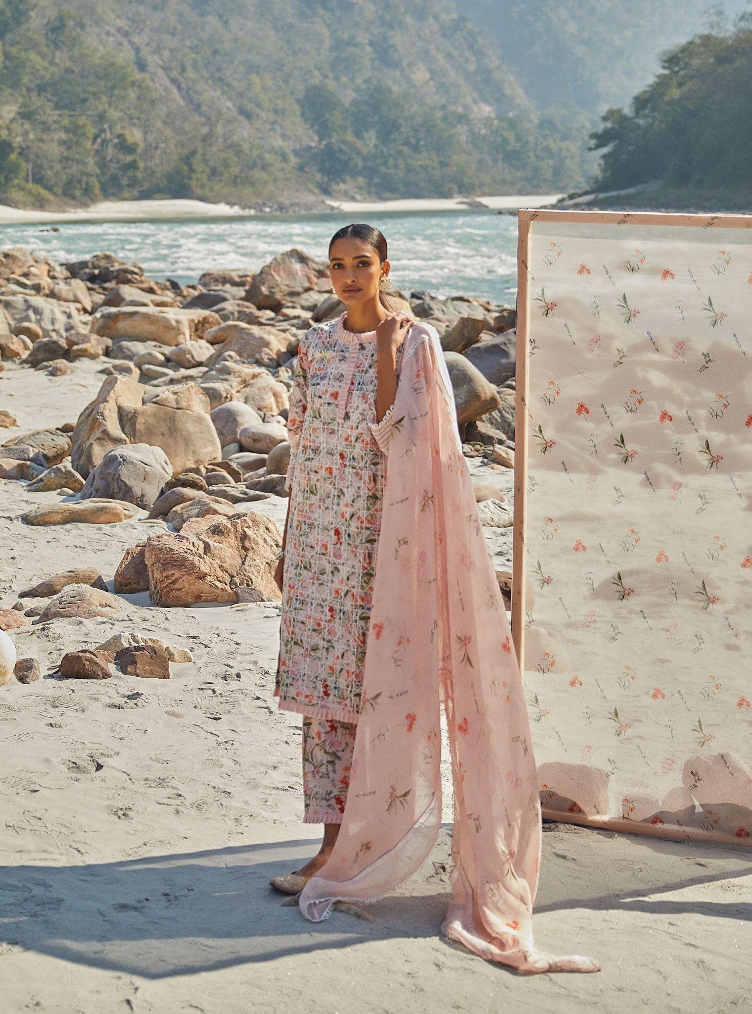 Mulmul Supima Cotton Rafaela Pink Kurta