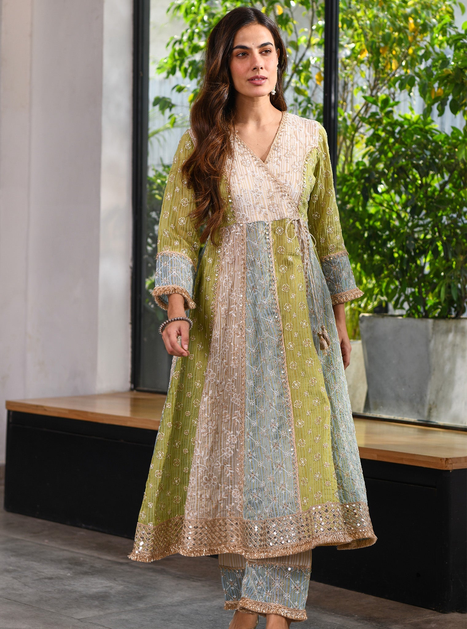 Mulmul Banarsi Sailsbury Green Pant