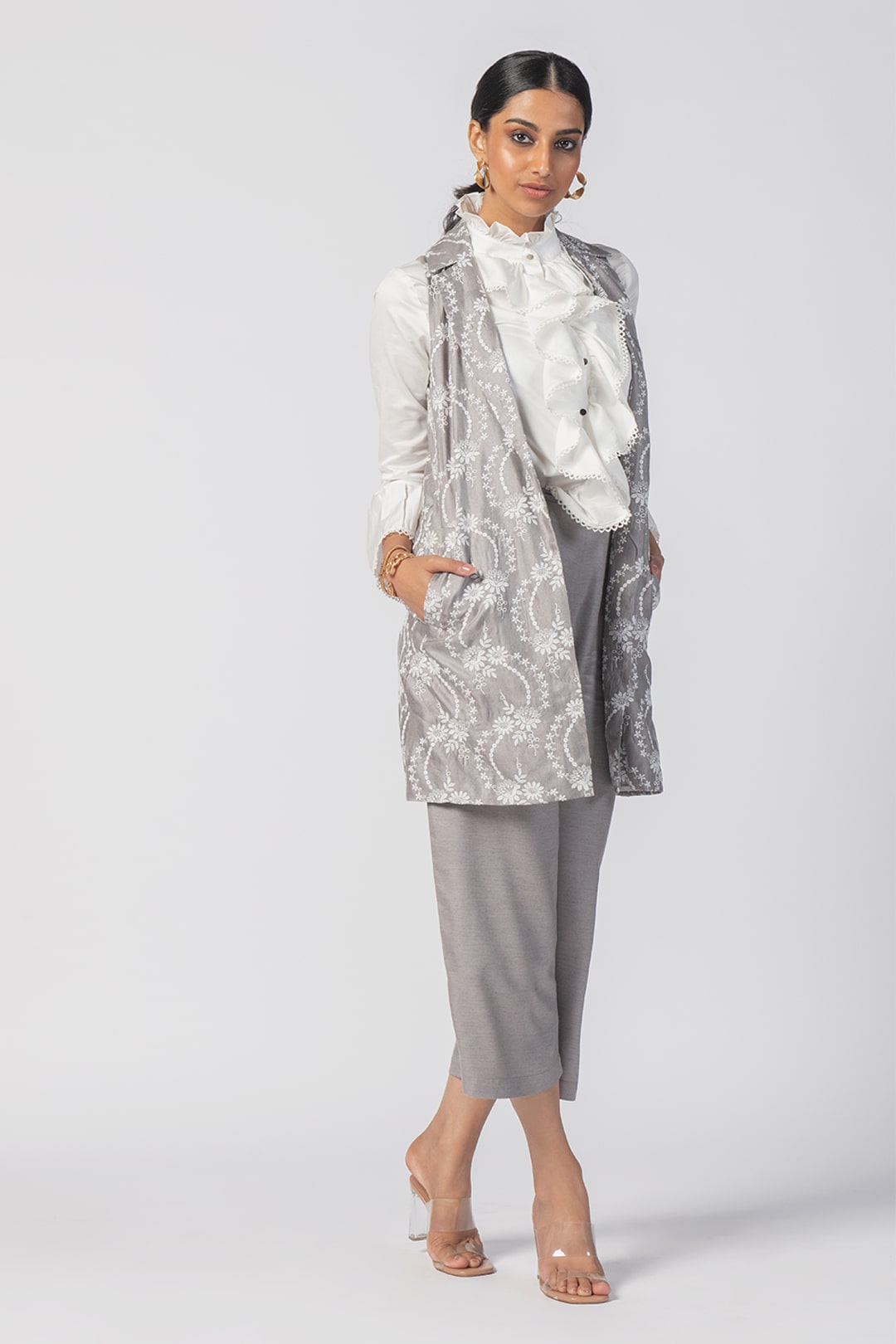 Mulmul Wool Tiare Grey Pant