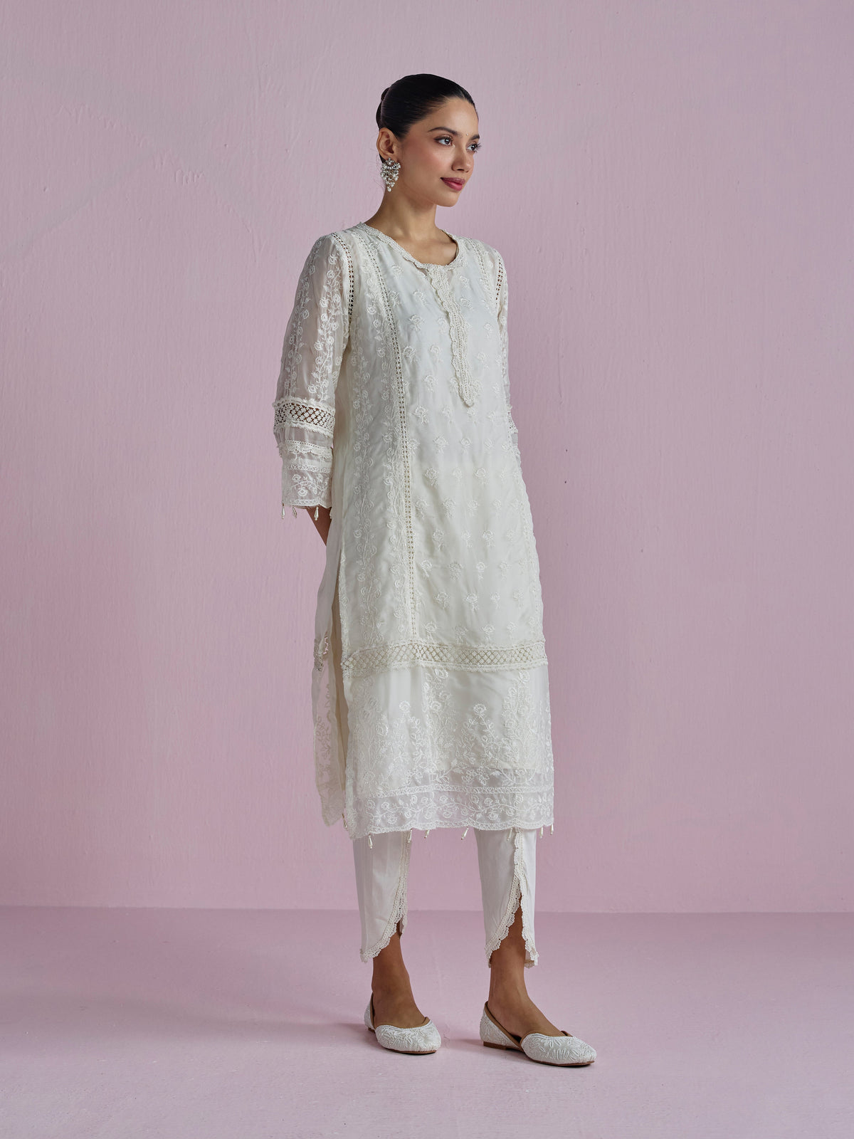 Yani Organza Off White Kurta Set