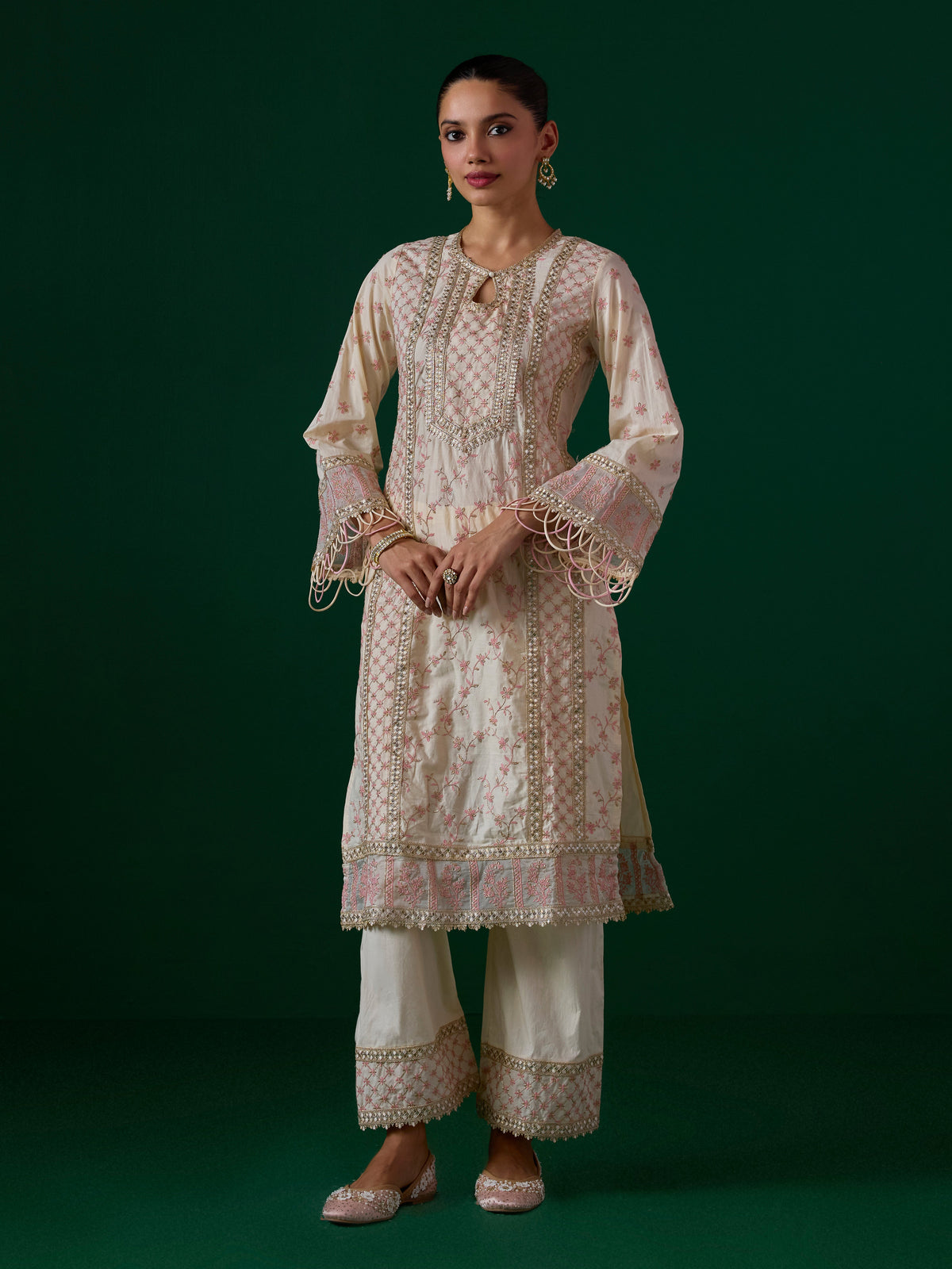 Briti Supima Cotton Off White Kurta Set