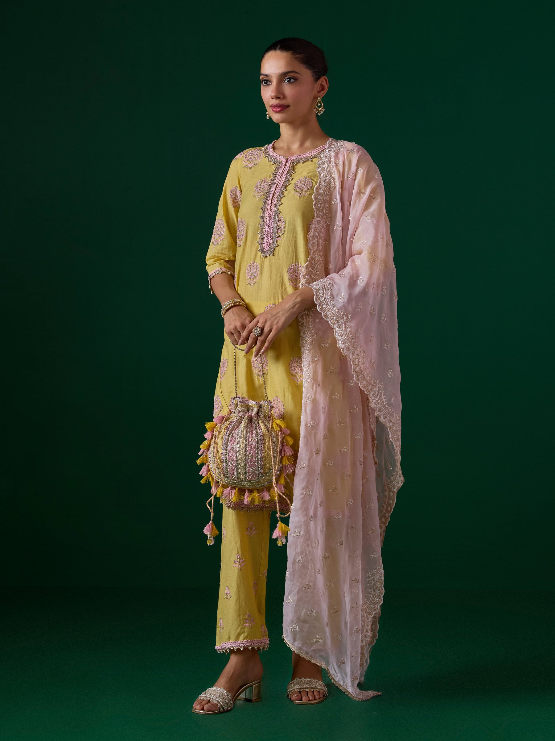 Amira Supima Cotton Yellow Kurta Set