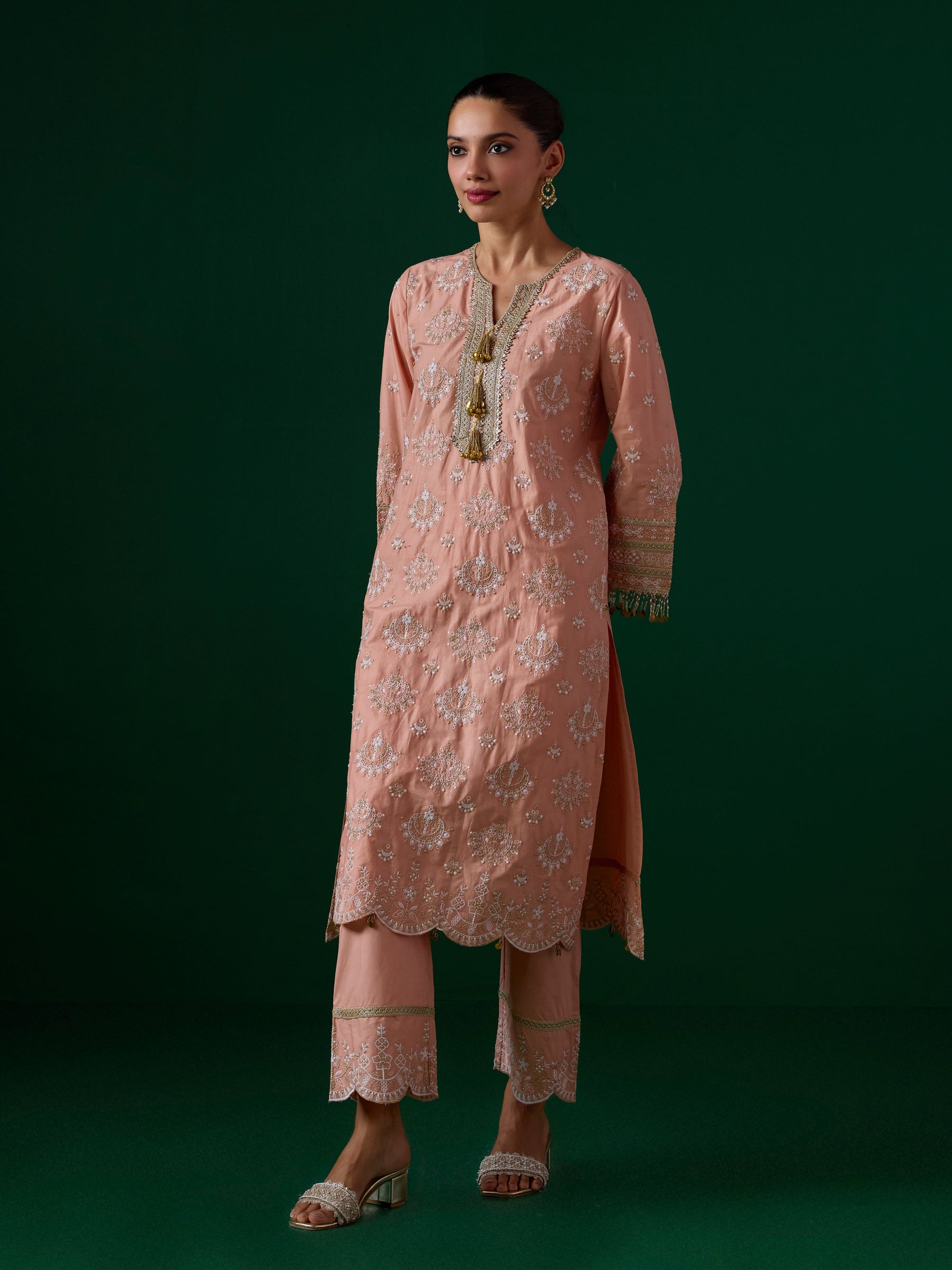 Amie Supima Cotton Peach Kurta Set
