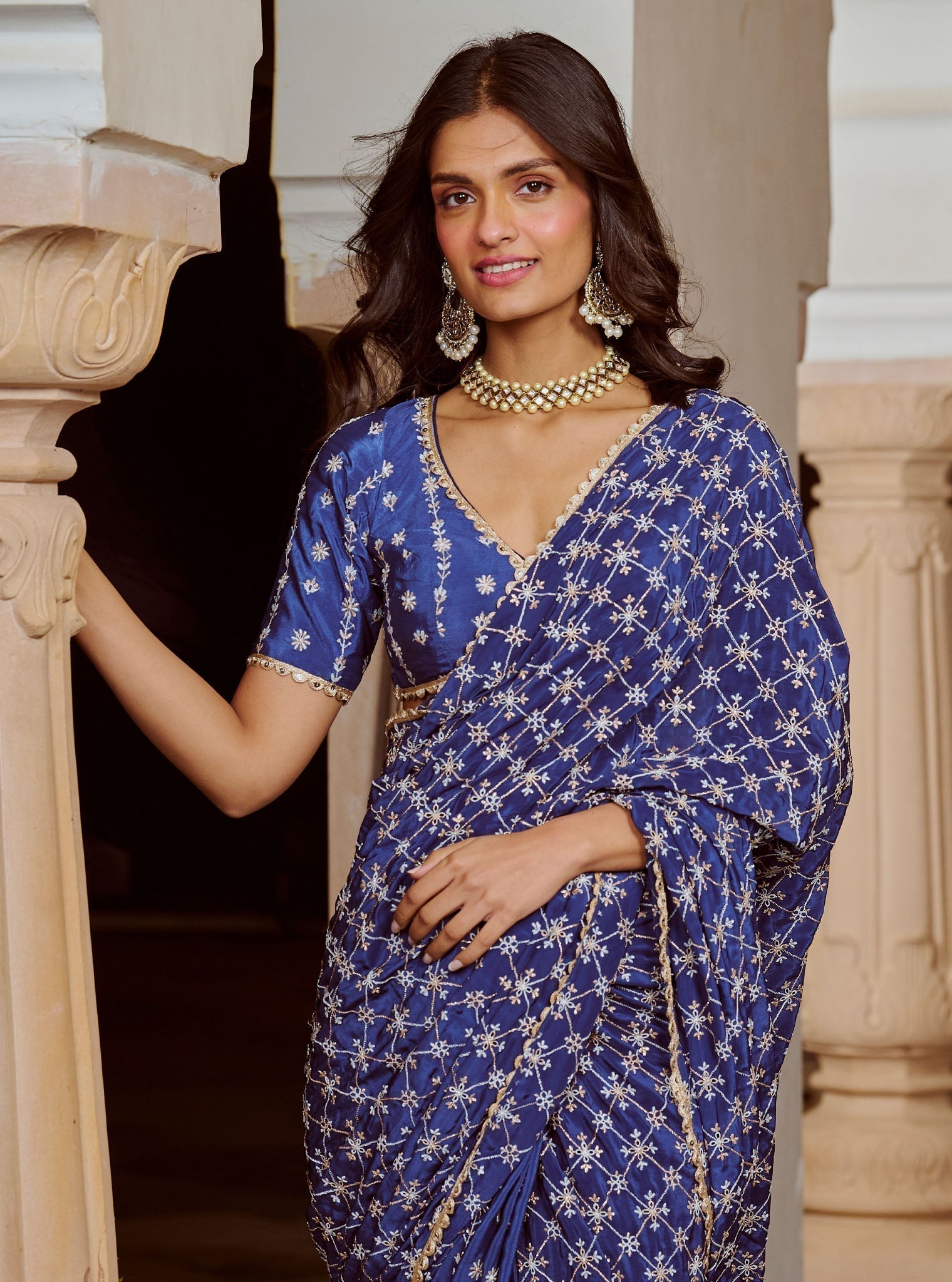 Banni Crepe Navy Saree