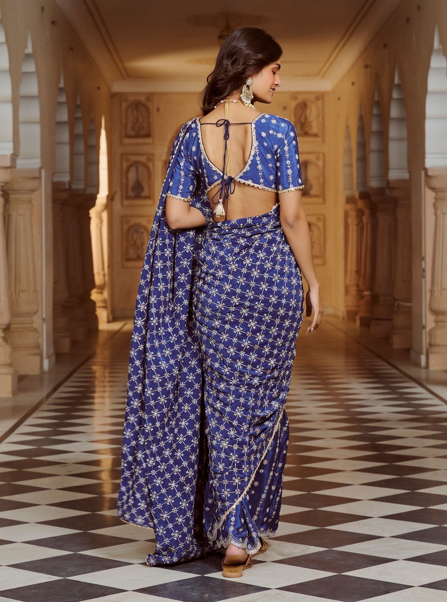 Banni Crepe Navy Saree