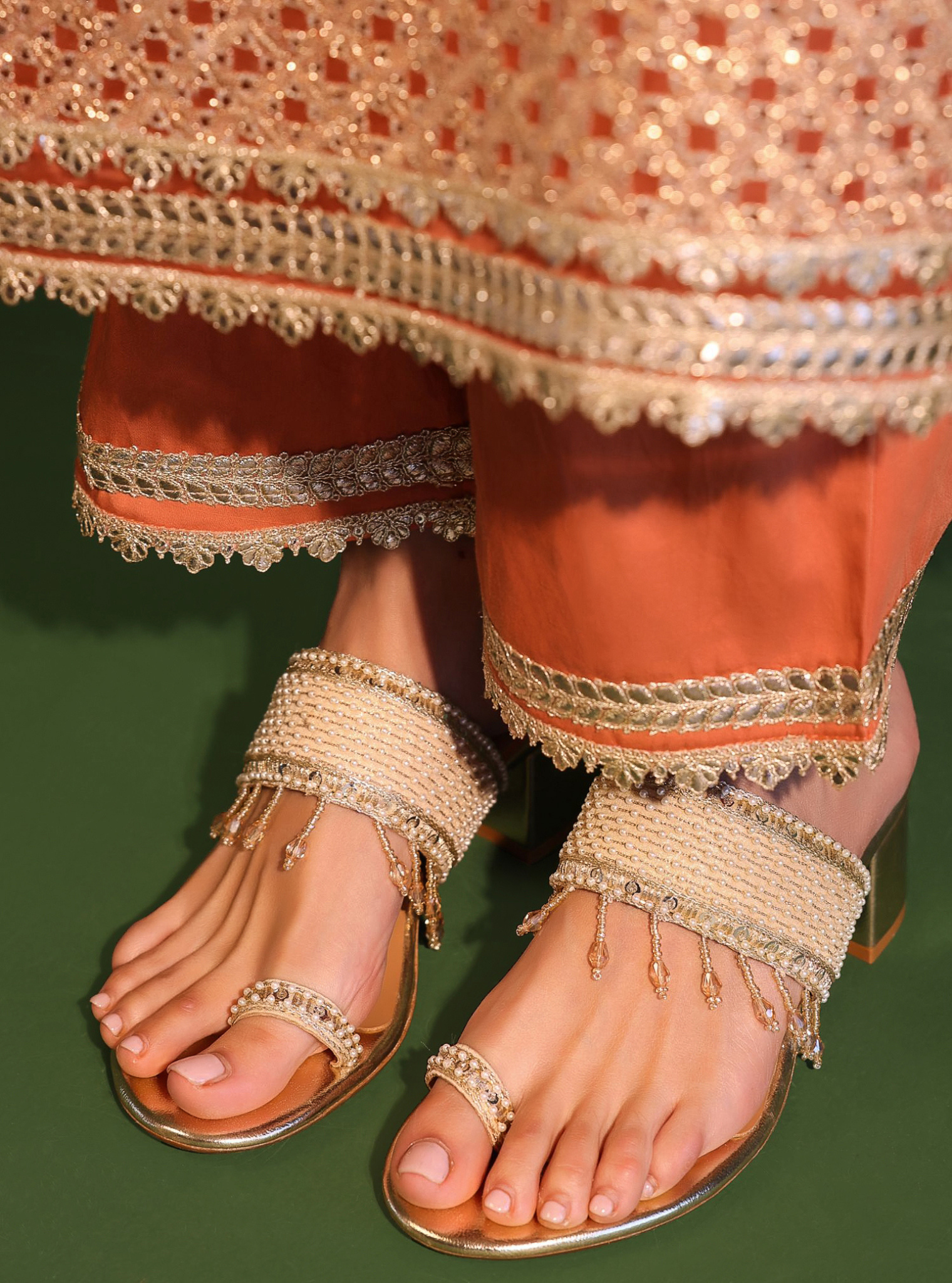 Aafrie Gold Vegan Kohla Heel