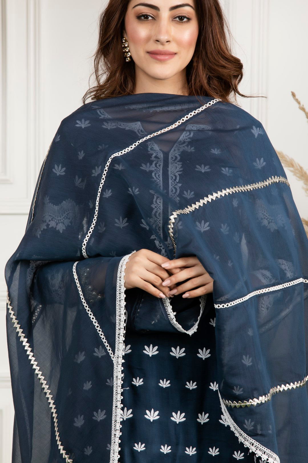 Water Lilly Front Pleated Kurta Set