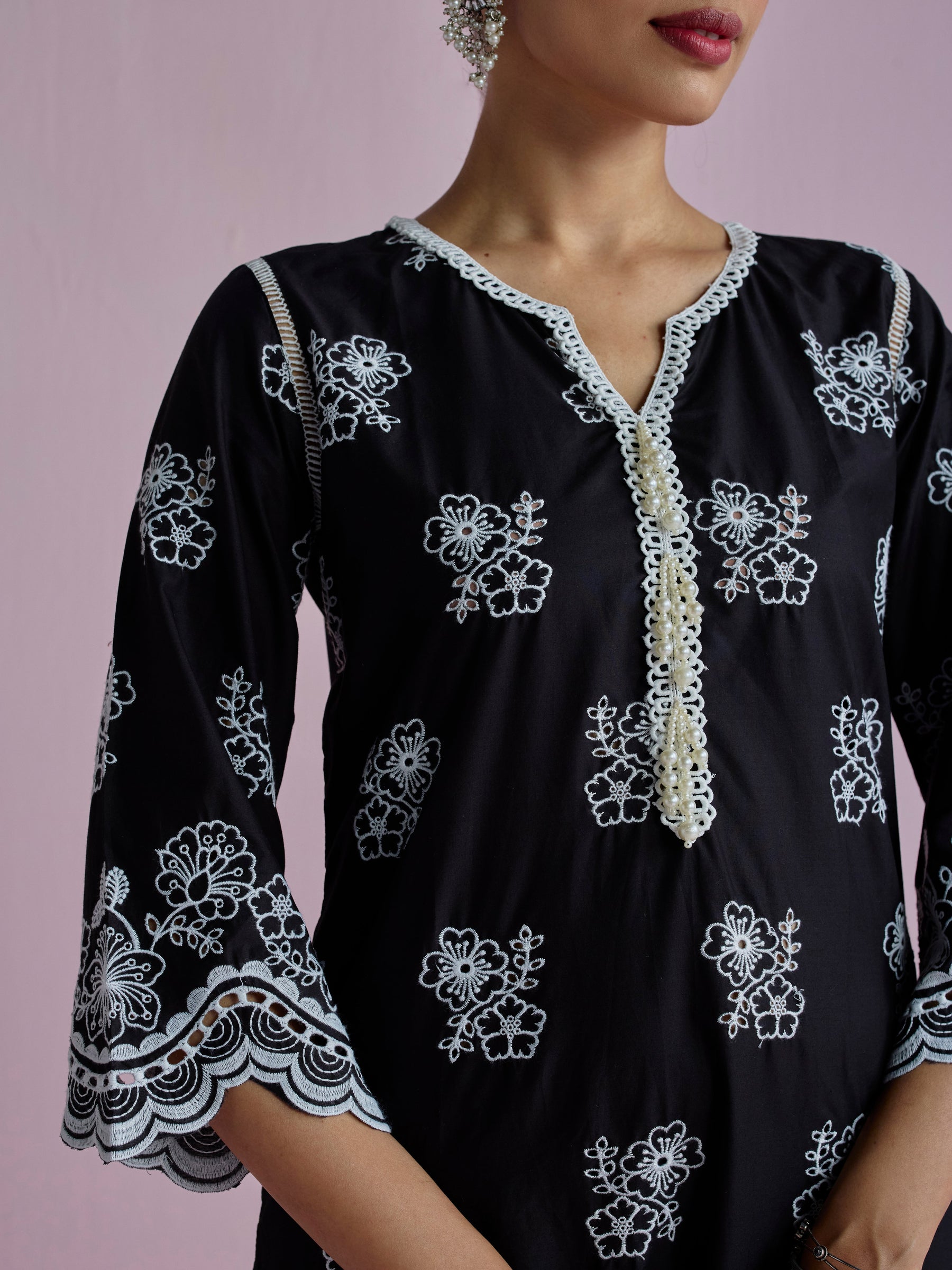 Risha Supima Cotton Black Kurta Set