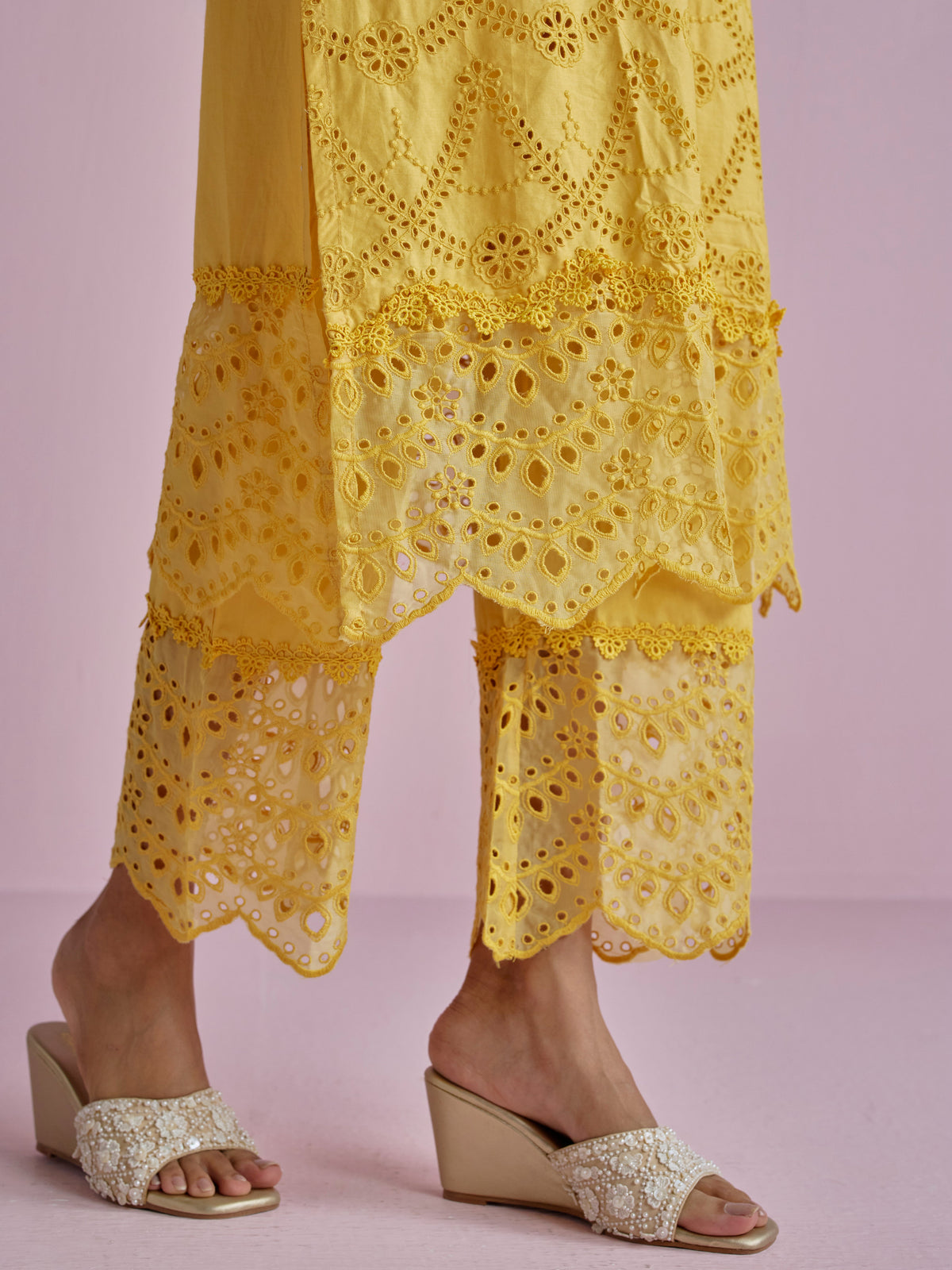 Vachi Supima Cotton Yellow Kurta Set